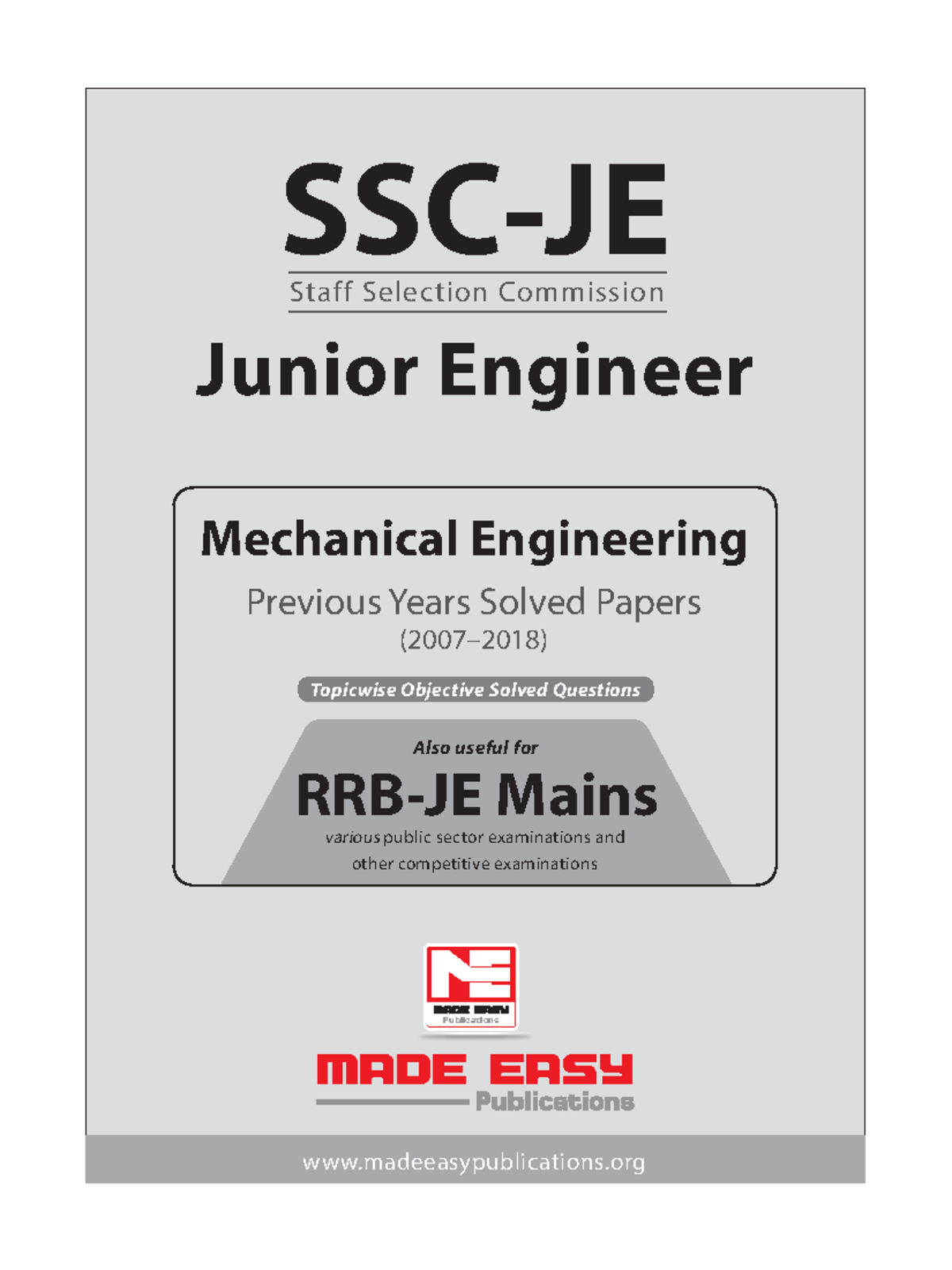 SSC JE Mechanical BOOK Made Easyffffff - Junior Engineer SSC-JE Staff ...