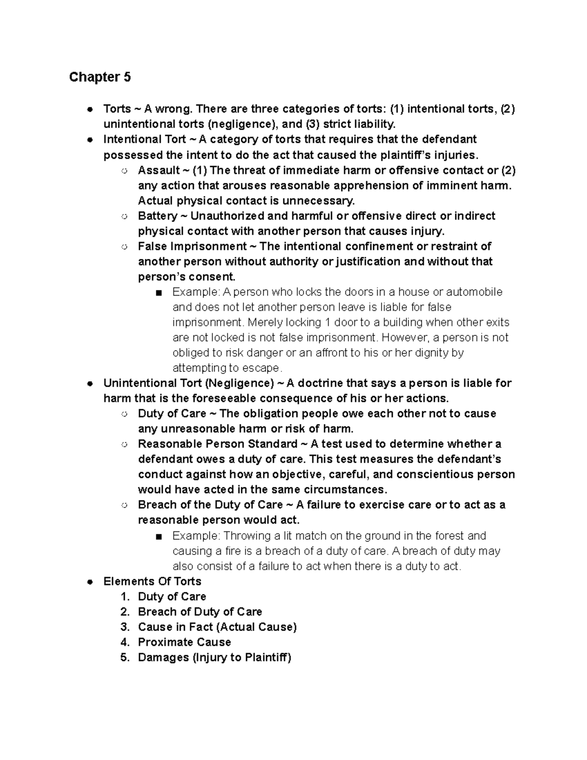 Business Law Chapter 5 Chapter 5 Torts A Wrong There Are Three Categories Of Torts 1 Business Law Chapter 5 Chapter 5 Torts A Wrong There Are Three Categories Of Torts 1