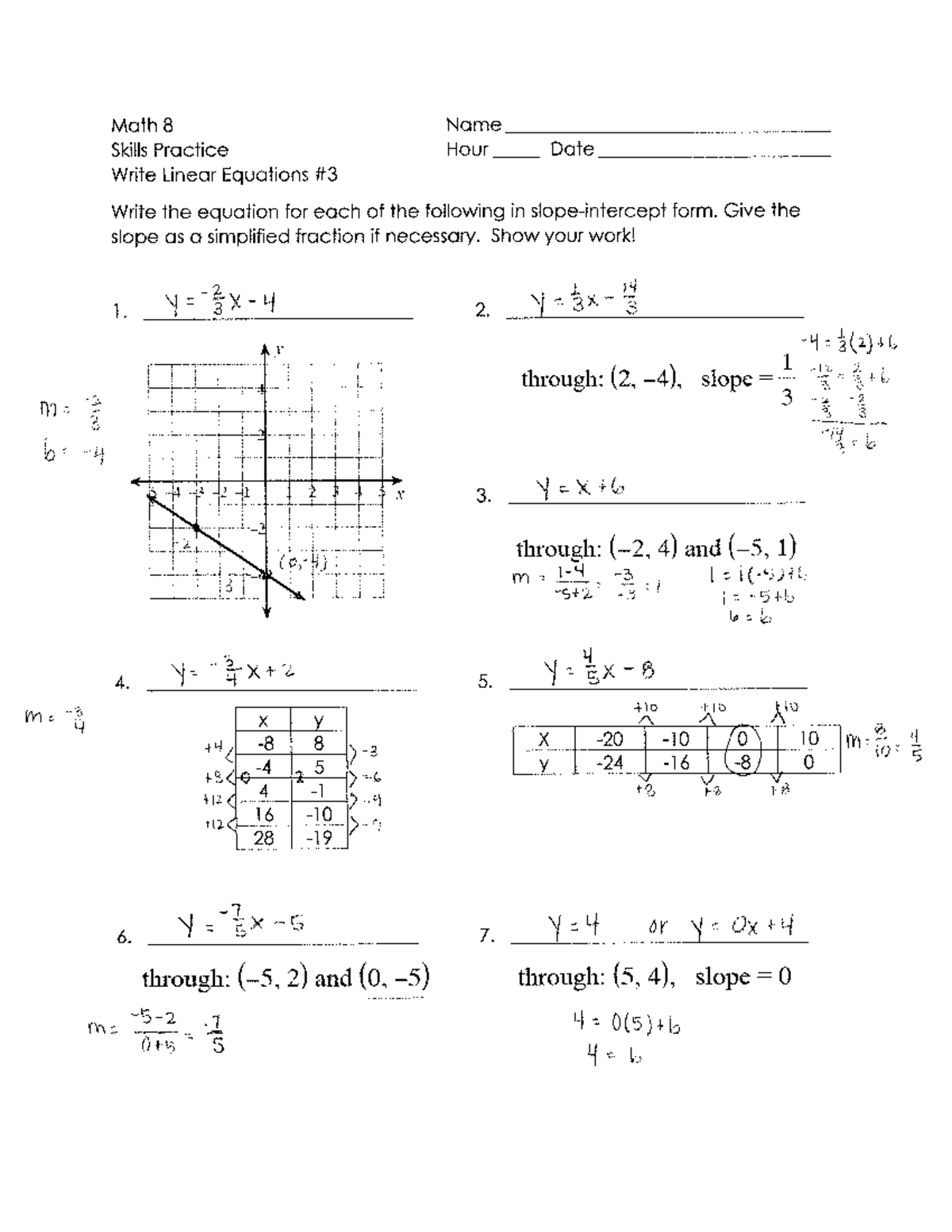 Answer Key2 05 Skills Practice 3 1 - 2. \I (2.) .41. through: 2, 4 ...