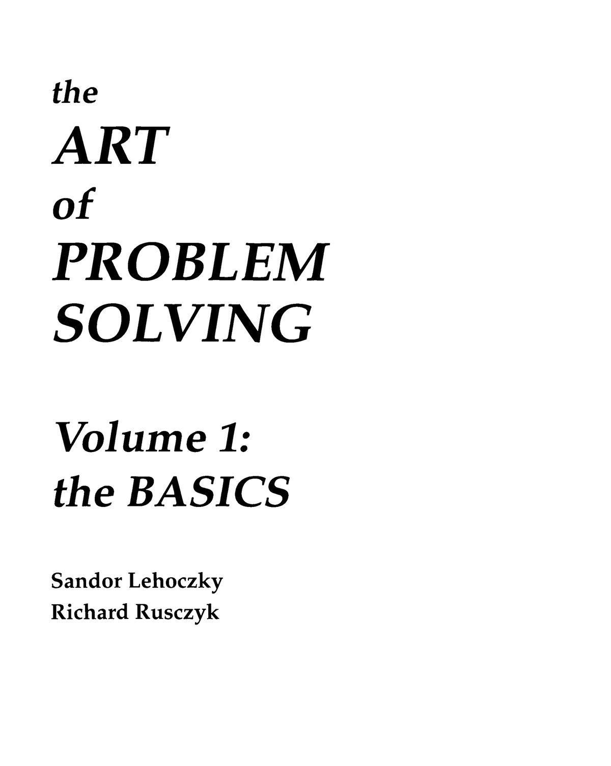 the art of problem solving volume 1 the basics solutions manual pdf