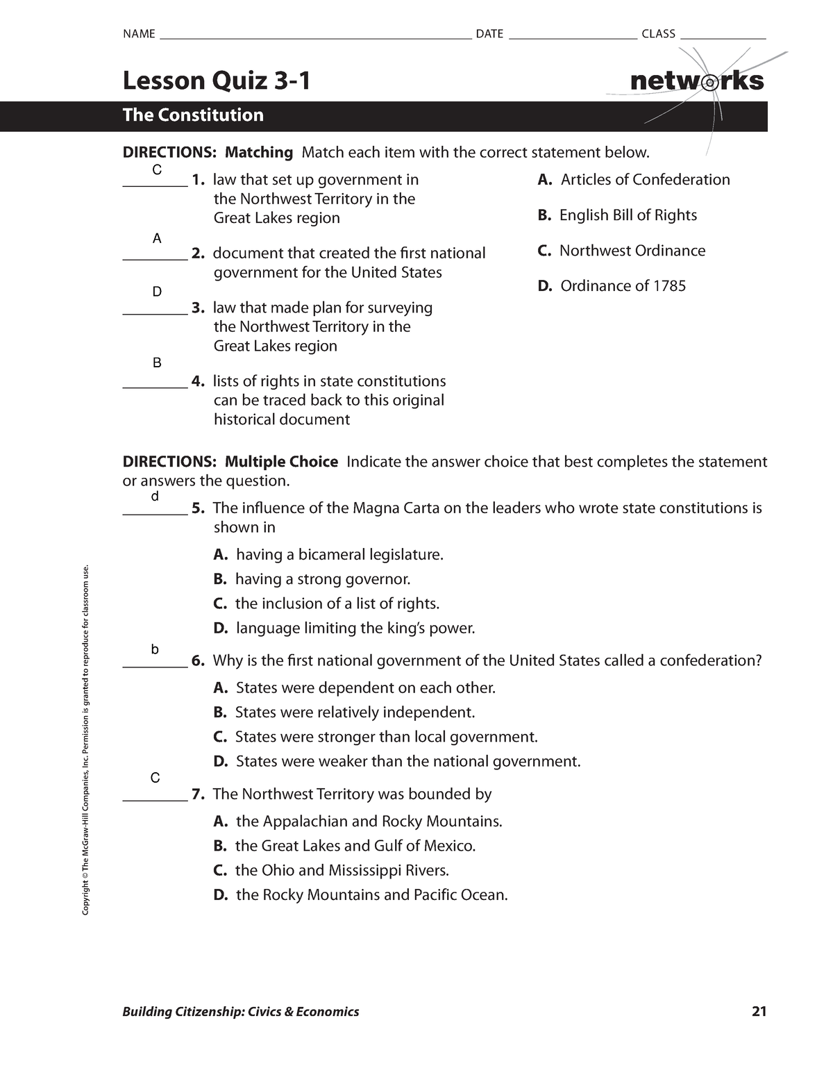 Kami Export   Michael Wright   Chapter 3 Quizzes 1   4   Copyright