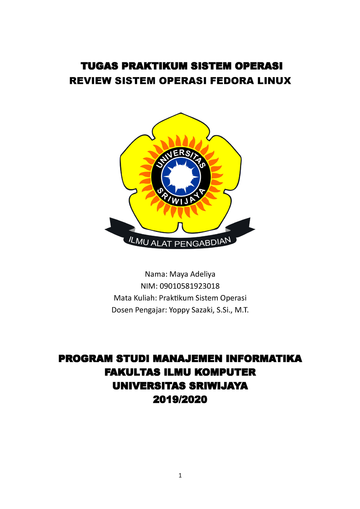 Laporan Review Fedora - Lecture Notes 2 - TUGAS PRAKTIKUM SISTEM ...