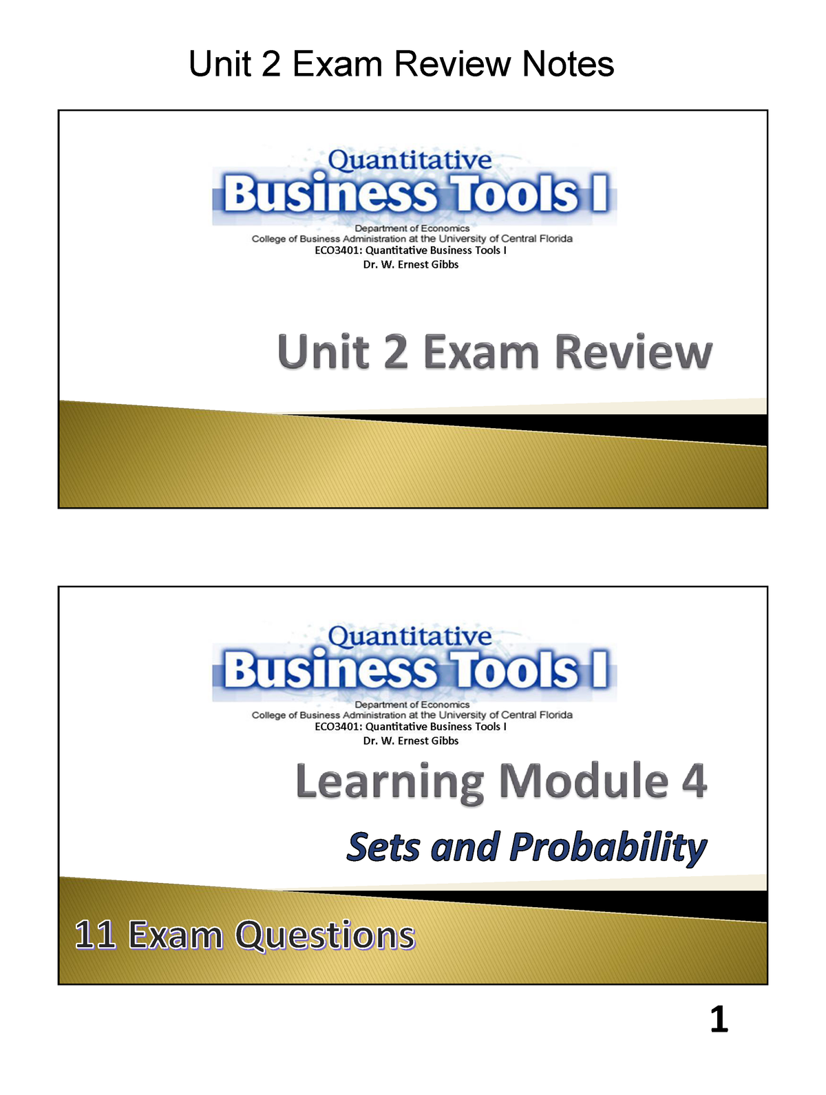 Unit 2 Exam Review - QMB 3003 - If The N Objects In A Permutation Are ...