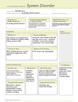 Patho Project - Myocardial Infarction (MI) COURSE PROJECT School of ...