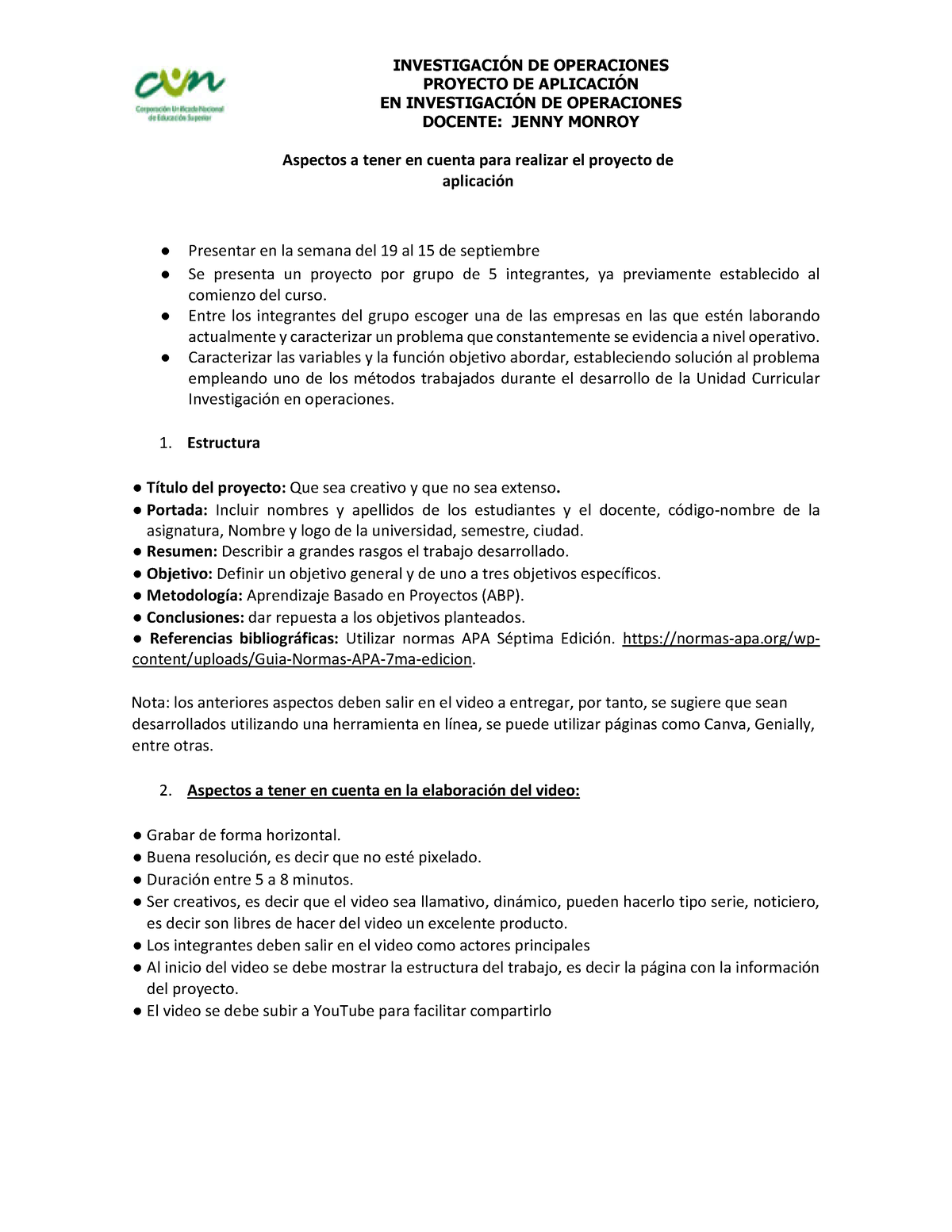 Para 15 - Información - INVESTIGACI”N DE OPERACIONES PROYECTO DE ...