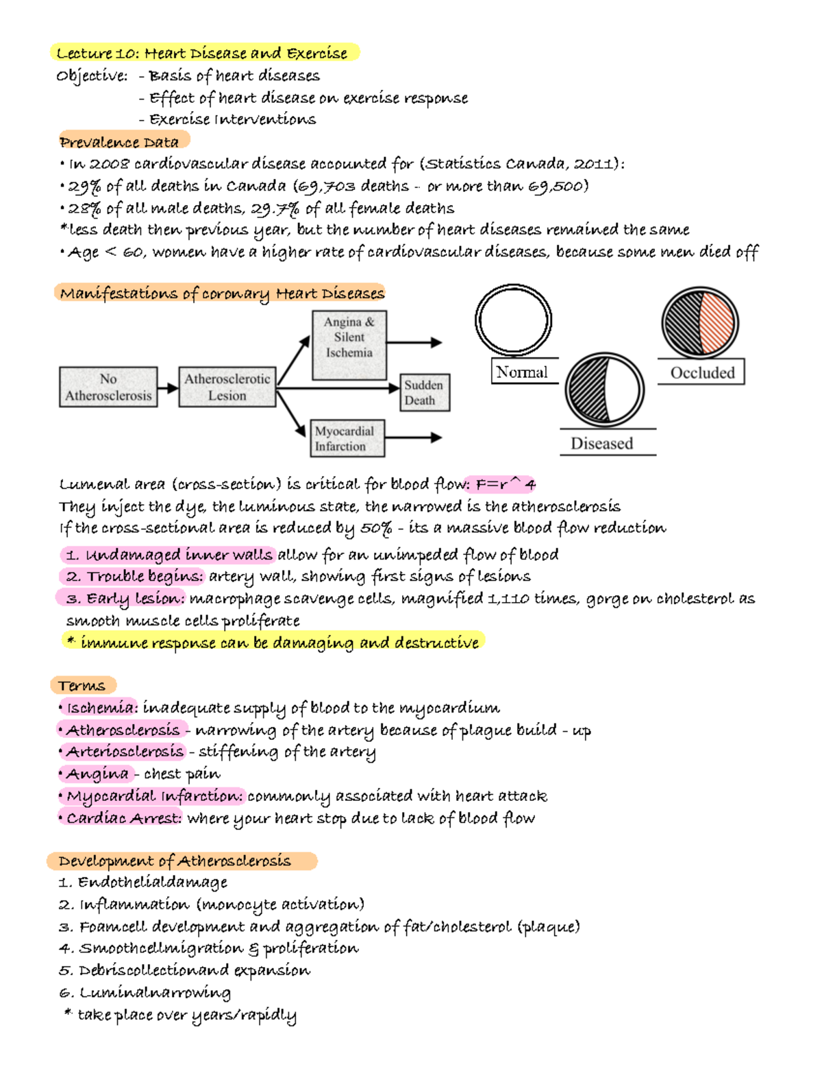 Lecture 10 – Heart Disease and Exercise - Lecture 10: Heart Disease and ...
