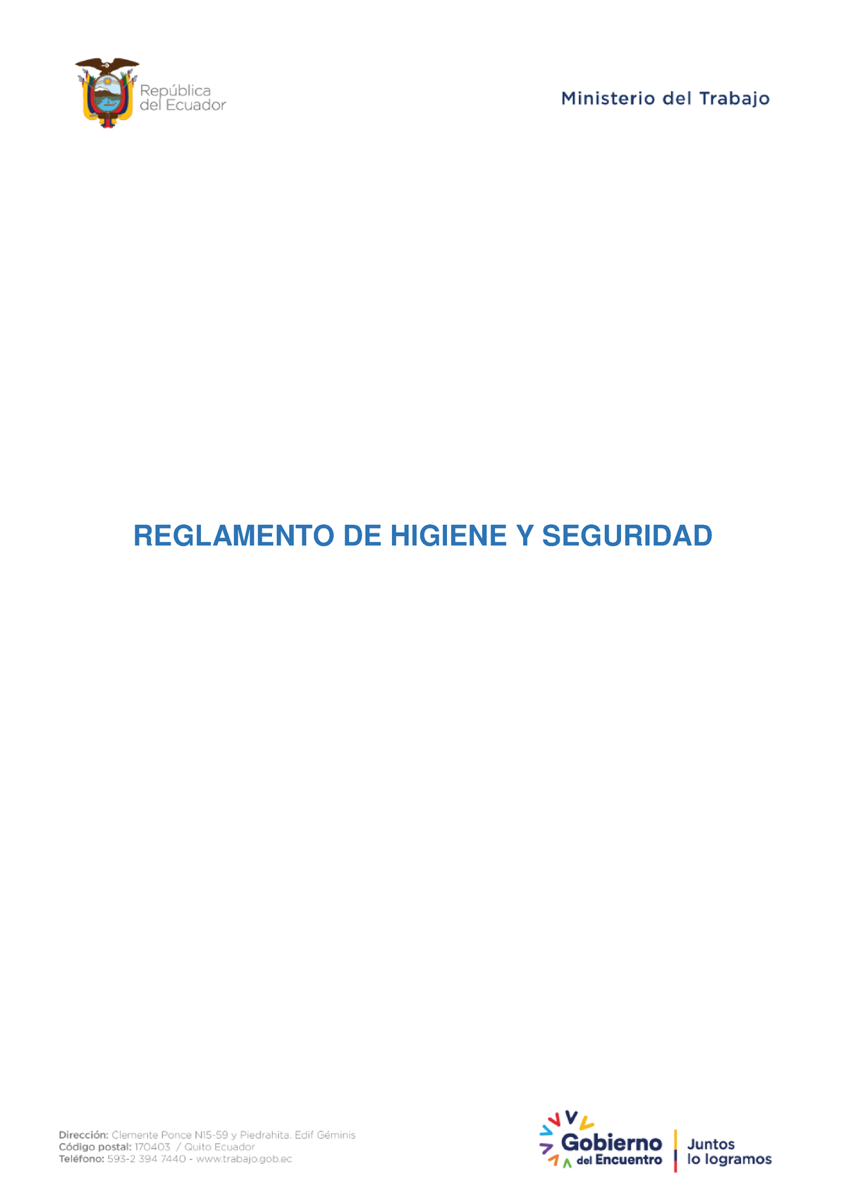 Estructura De Reglamento De Higiene Y Seguridad - REGLAMENTO DE HIGIENE ...