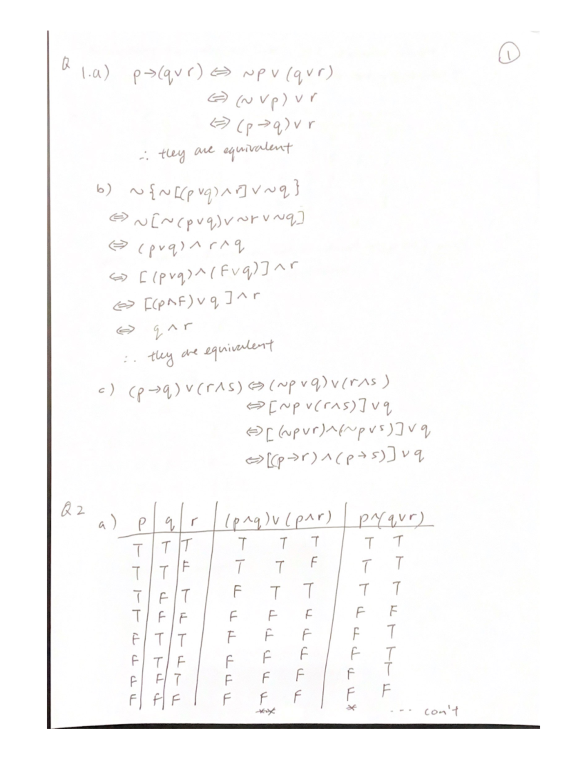 MA2185 Assignment One Solution - Discrete Mathematics - Studocu