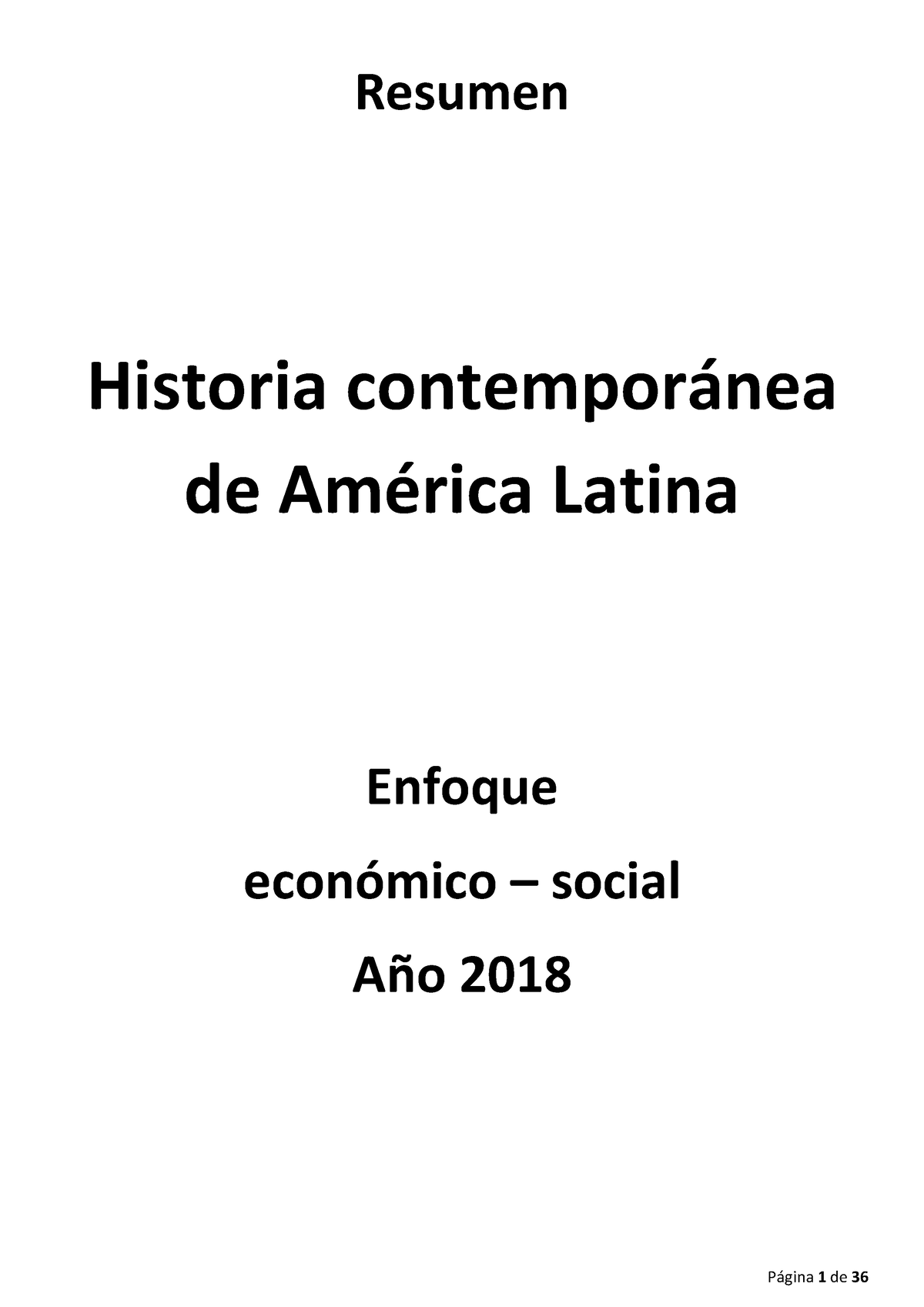 HCAL Económico HCAL Resumen Historia contempornea de AmÈrica Latina Enfoque econÛmico
