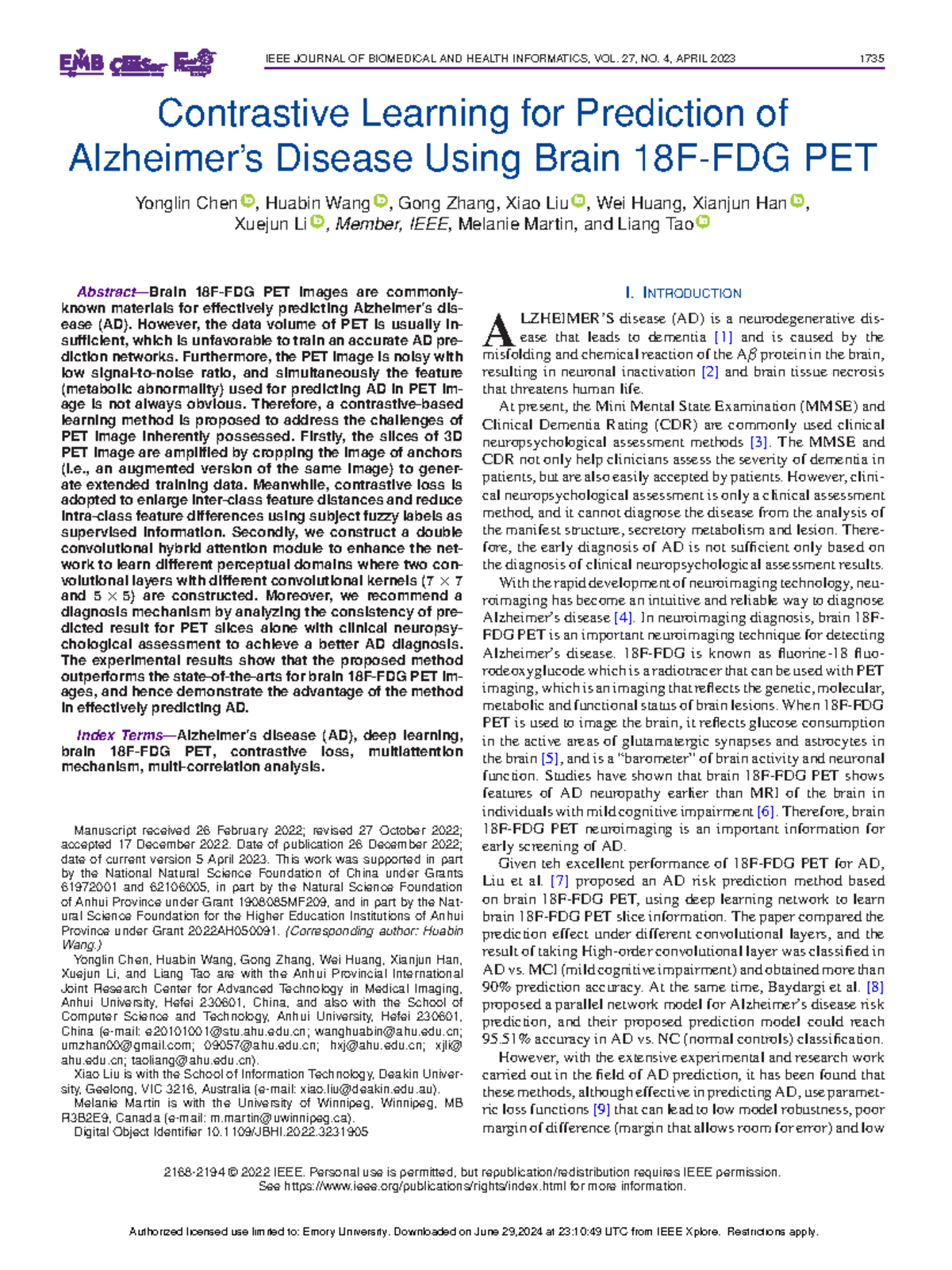 Contrastive Learning for Prediction of Alzheimers Disease Using Brain ...