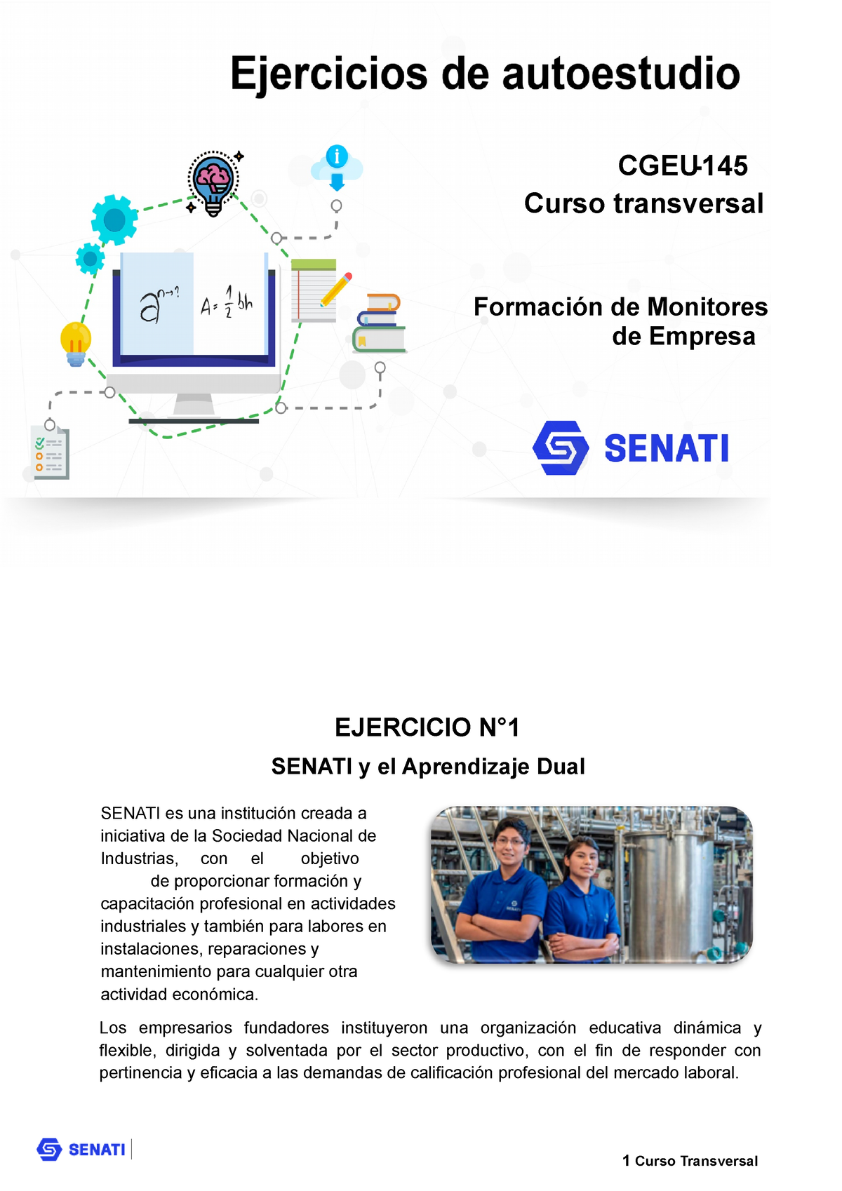 Ejercicio 1- Formación DE Monitores DE Empresa - EJERCICIO N° SENATI Y ...