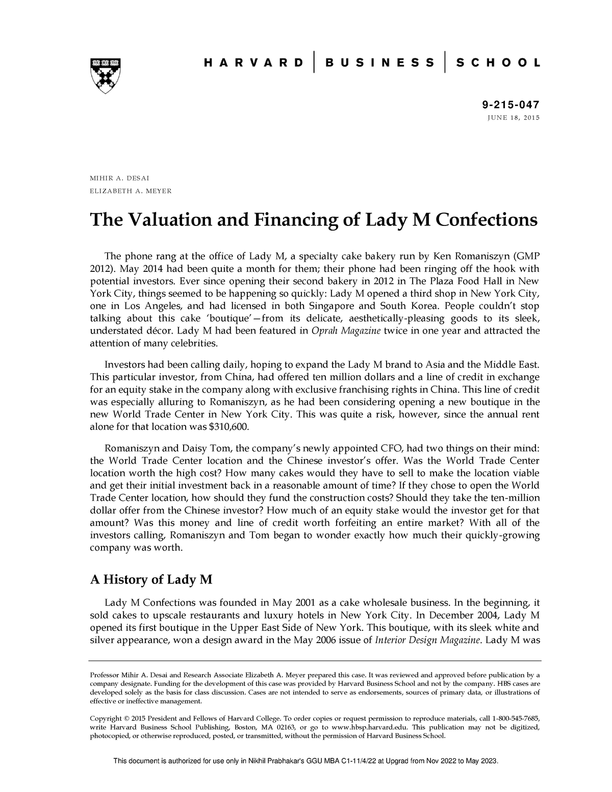 lady m case study solution