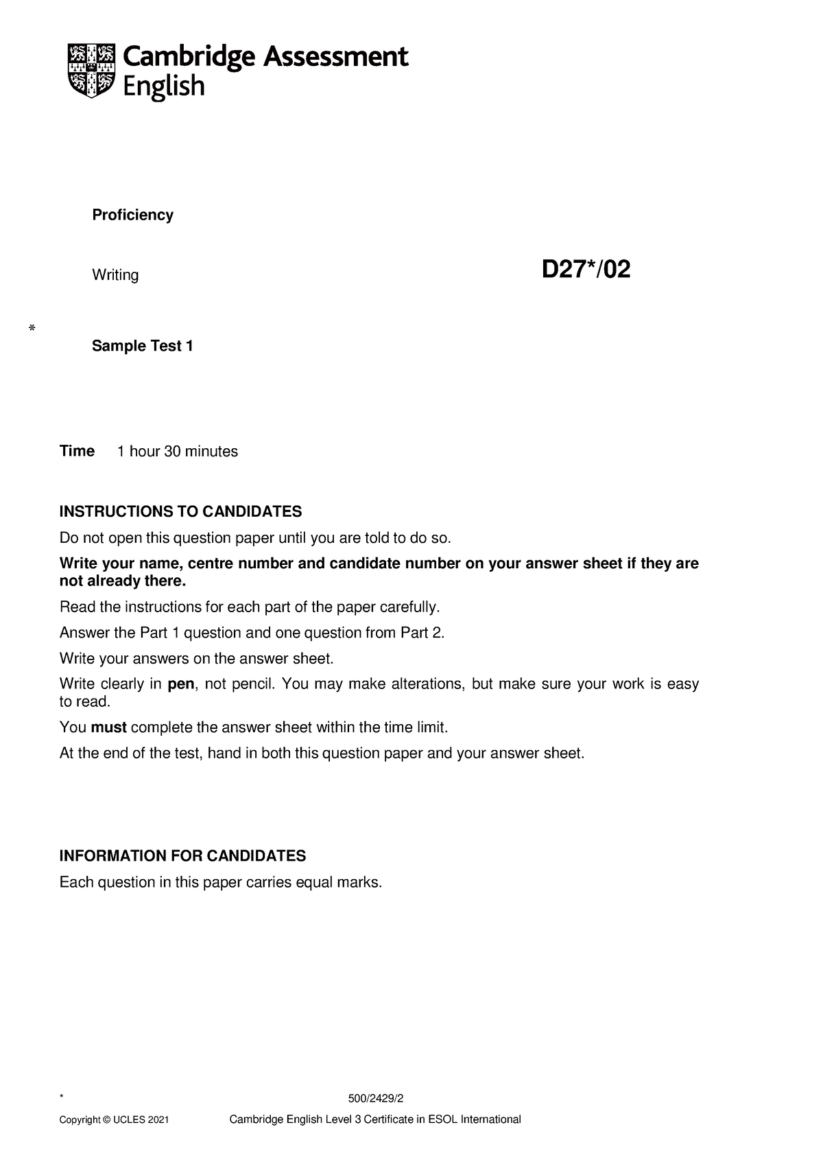 C2 Proficiency Sample Paper 1 Writing Proficiency Writing D27   Thumb 1200 1696 