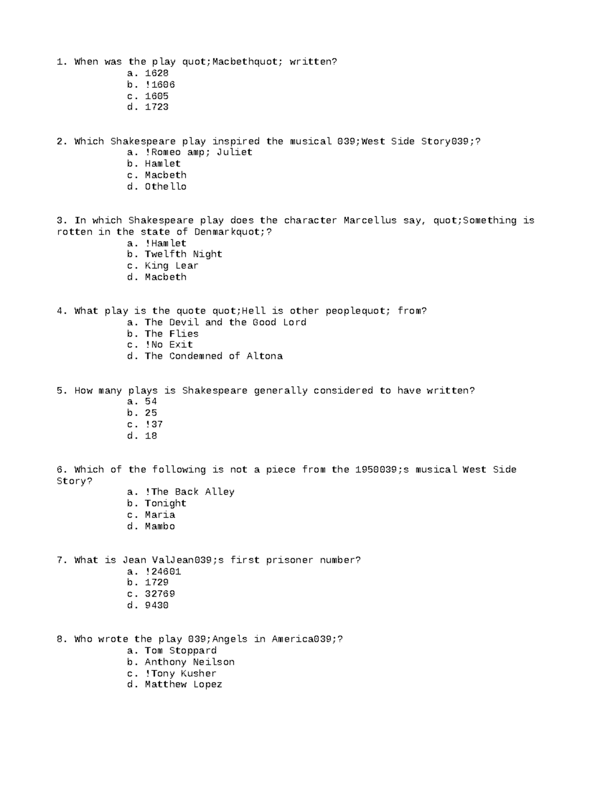 JAP325 Answer Key 10 - Greek Mythology - When was the play quot ...