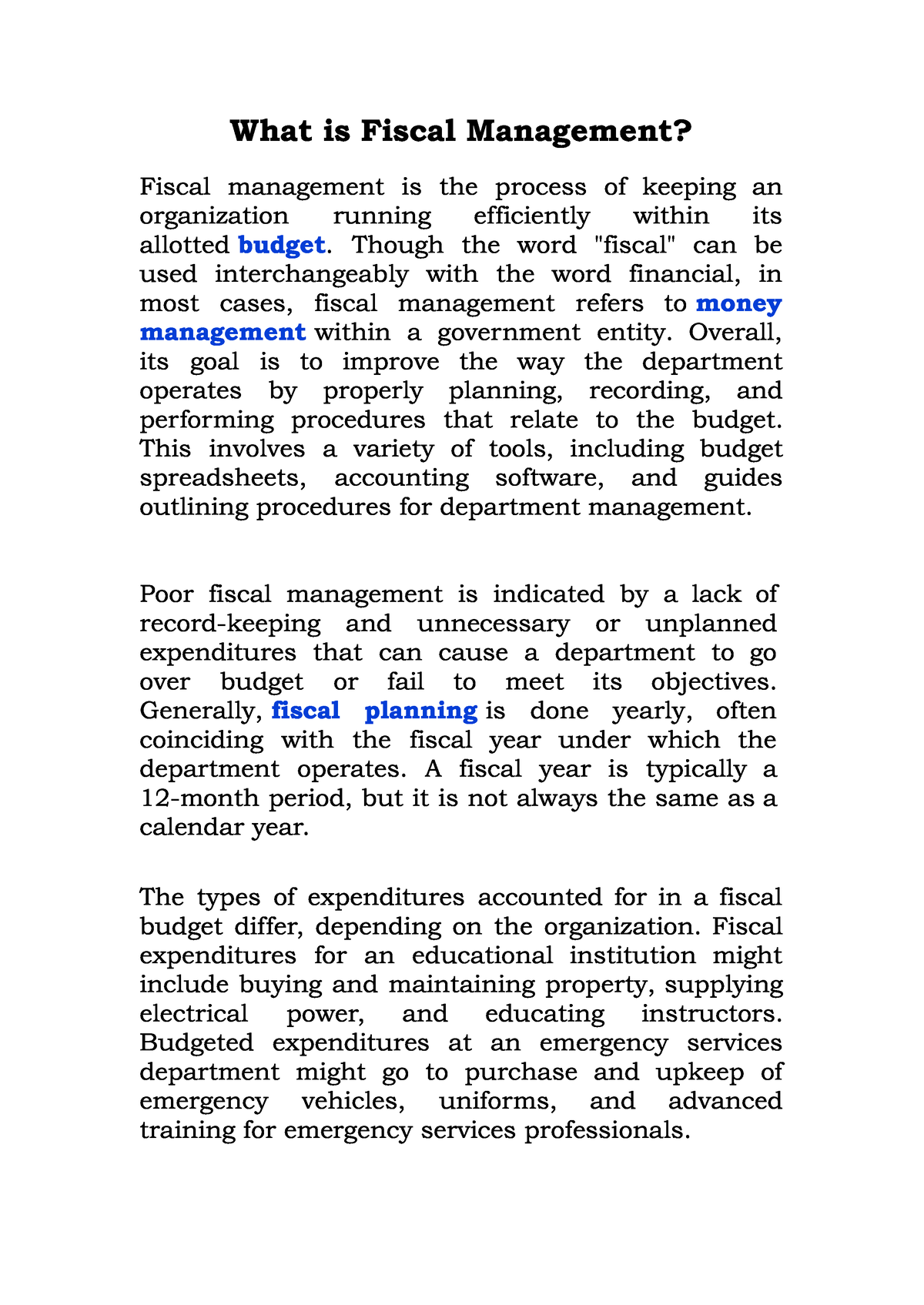 What Is Fiscal Management Pdf