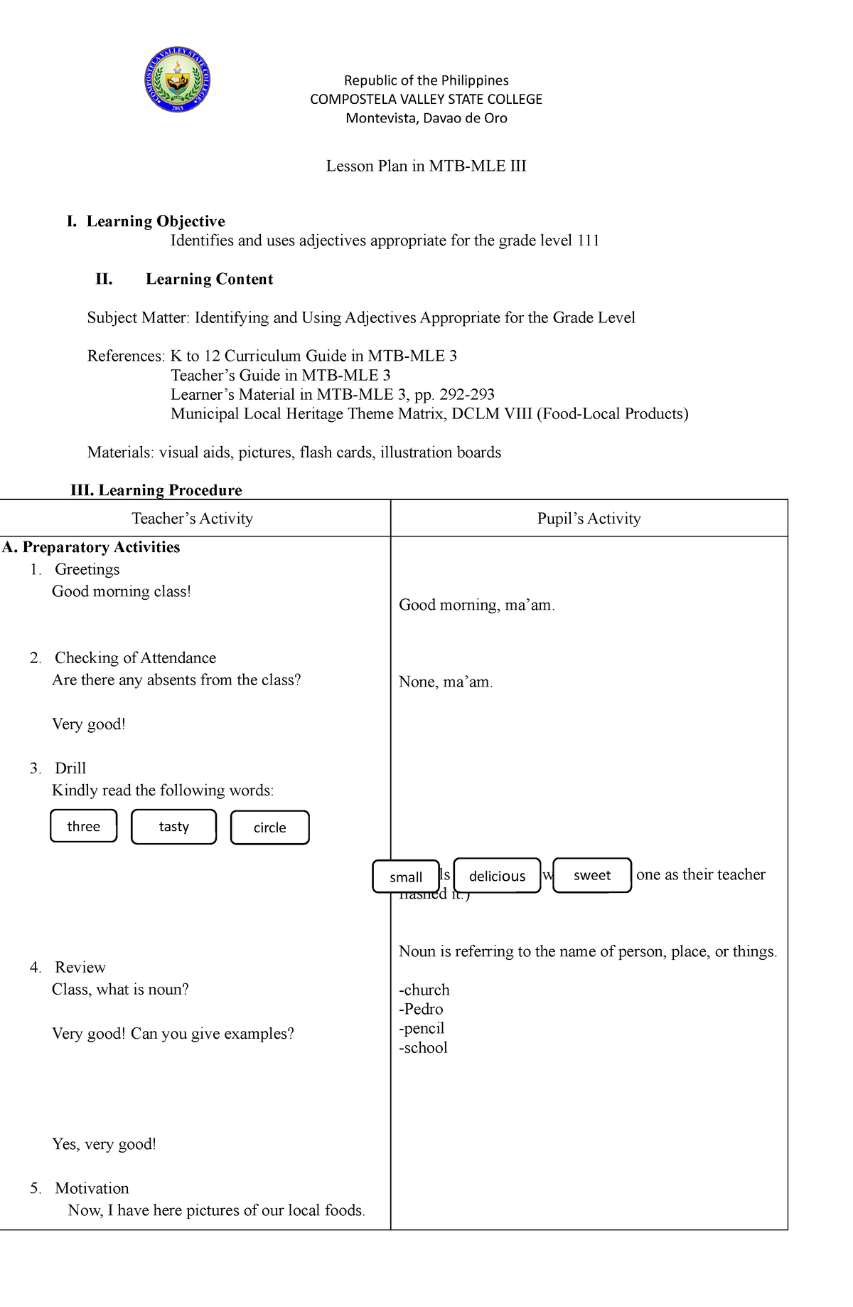 499118542 Lesson Plan For Mtb Mle - Republic Of The Philippines ...