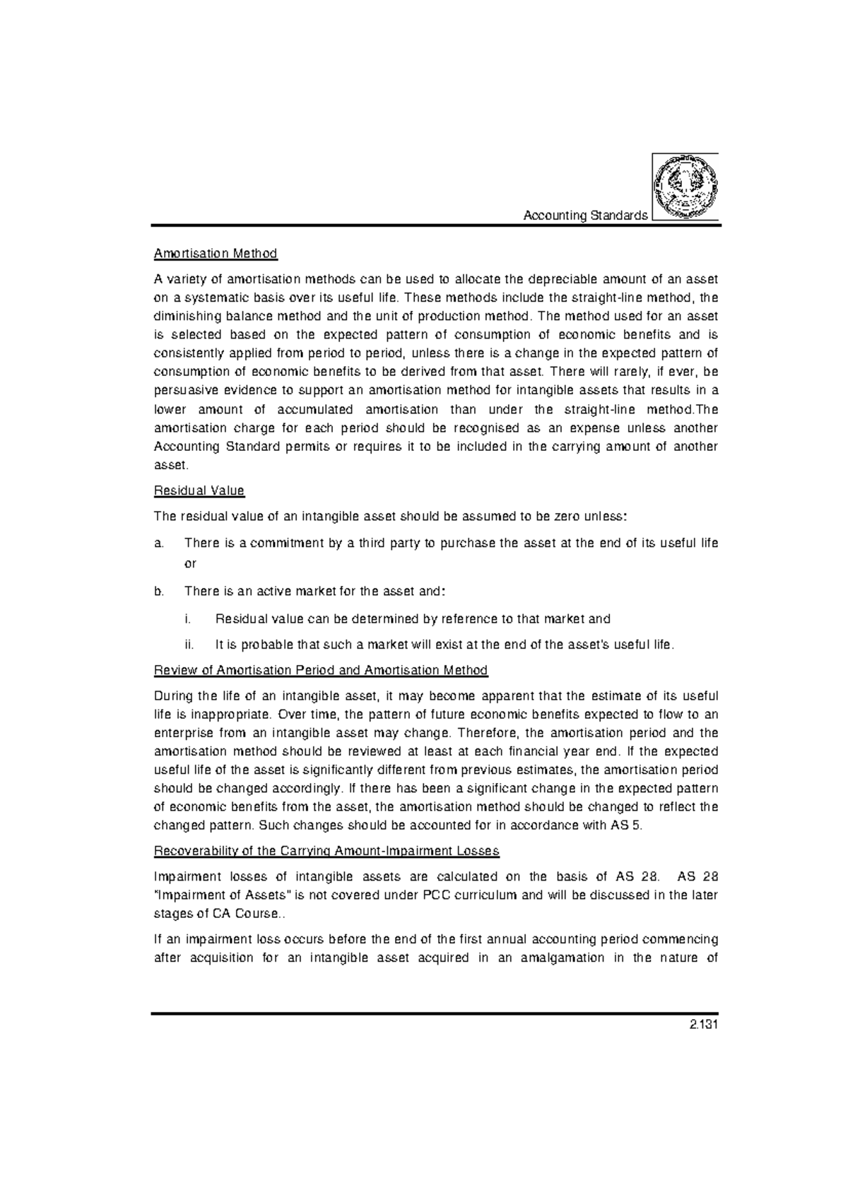 Advanced AccountingAmortisation Method Accounting Standards