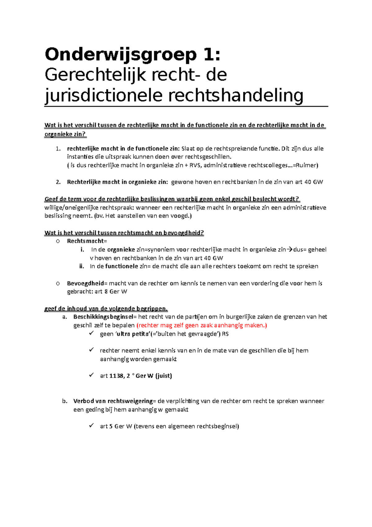 Onderwijsgroep 1 Gerechtelijk Recht - Onderwijsgroep 1: Gerechtelijk ...