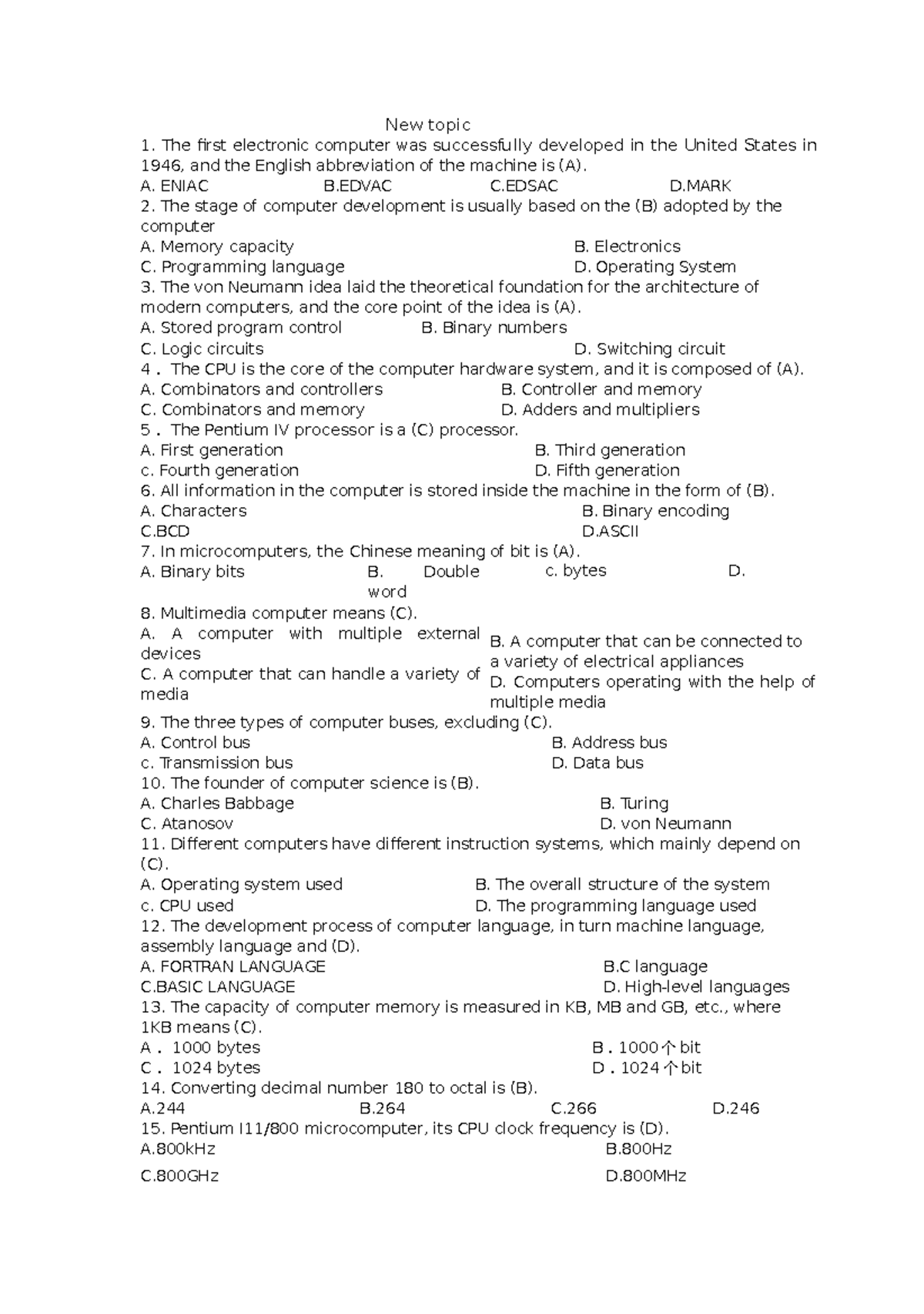 New topic - Computer Content Explanation - New topic 1. The first ...