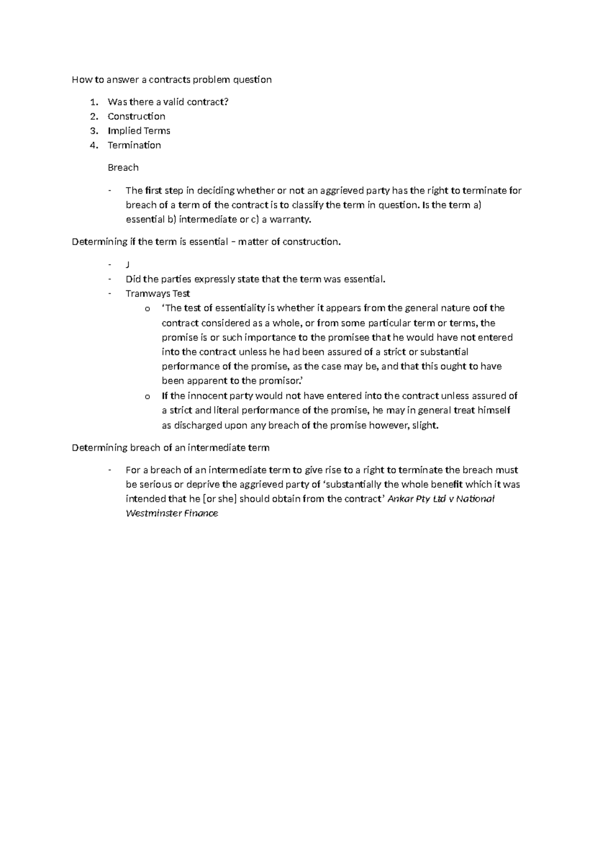 Problem Question Flow Chart - How to answer a contracts problem ...