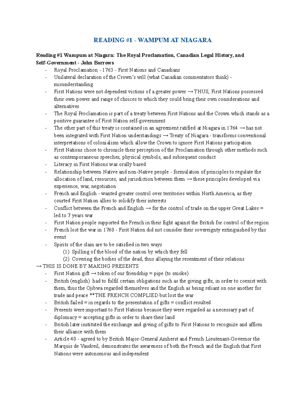 WAMPUM AT NIAGARA READING 1 WAMPUM AT NIAGARA Reading 1 Wampum at