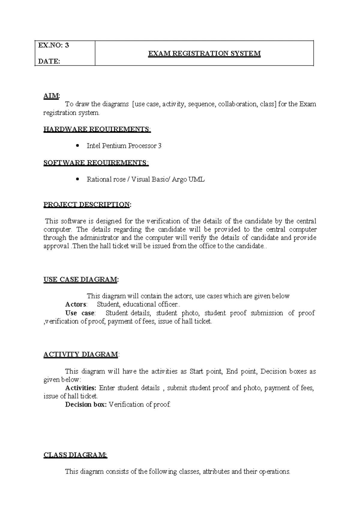 OOPS LAB Manual - Ex No: 1 DEVELOP A JAVA APPLICATION TO GENERATE ...