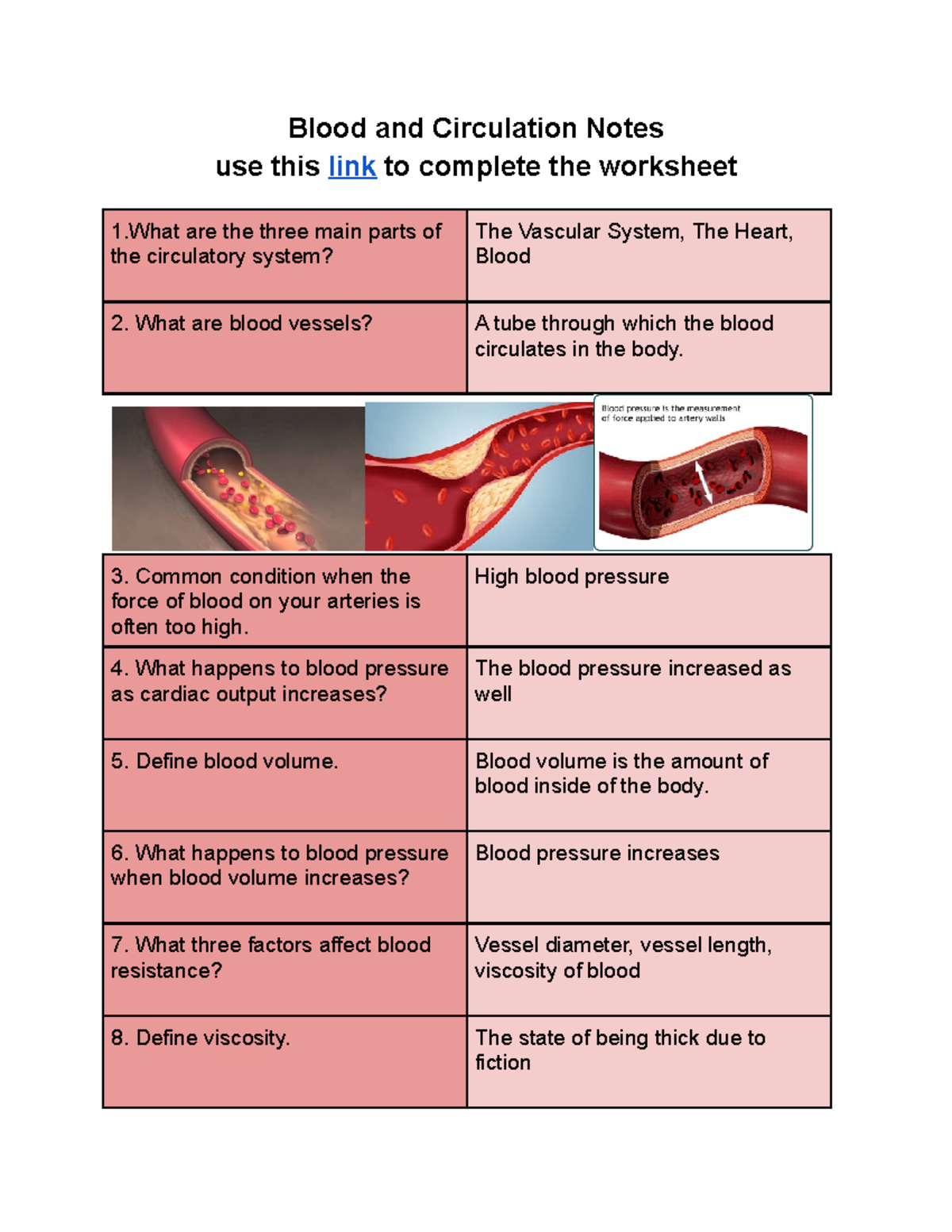 Bill Nye Blood And Circulation Worksheet Answers