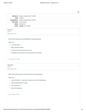 UGRD-ITE6101A Technopreneurship Prelim Quiz 1 - UGRD-ITE6101A ...