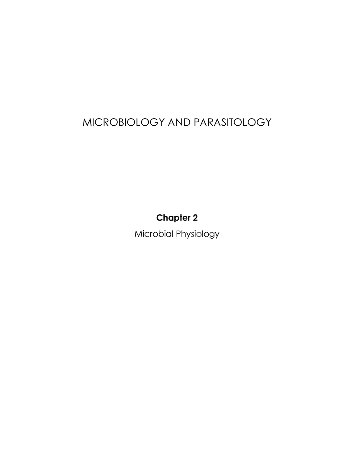 Chapter 2 Microbial Physiology - MICROBIOLOGY AND PARASITOLOGY Chapter ...