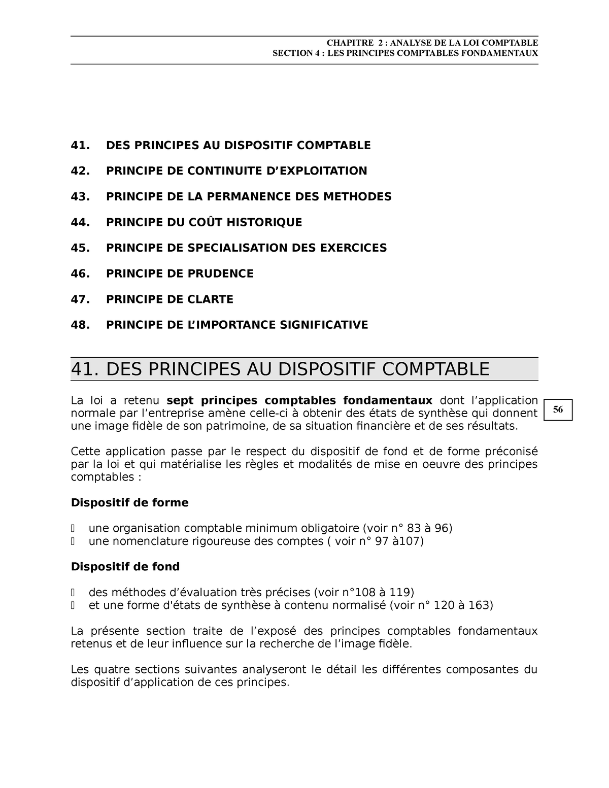 Section 4 - Les Principes Comptables Fondamentaux - SECTION 4 : LES ...