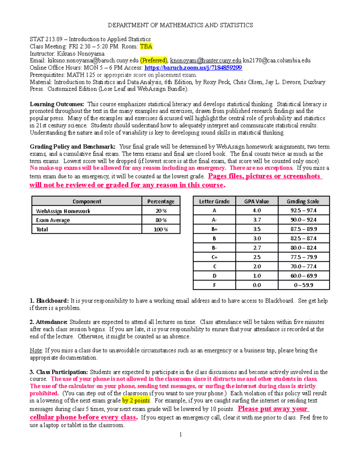 Introduction To Applied Statistics - STAT 213.09 - Studocu