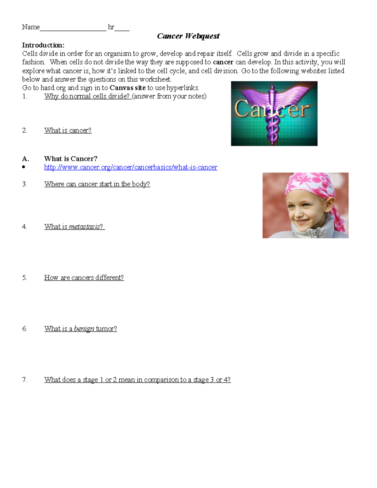 Cancer Webquest Answer Key - Verified Academic Solutions