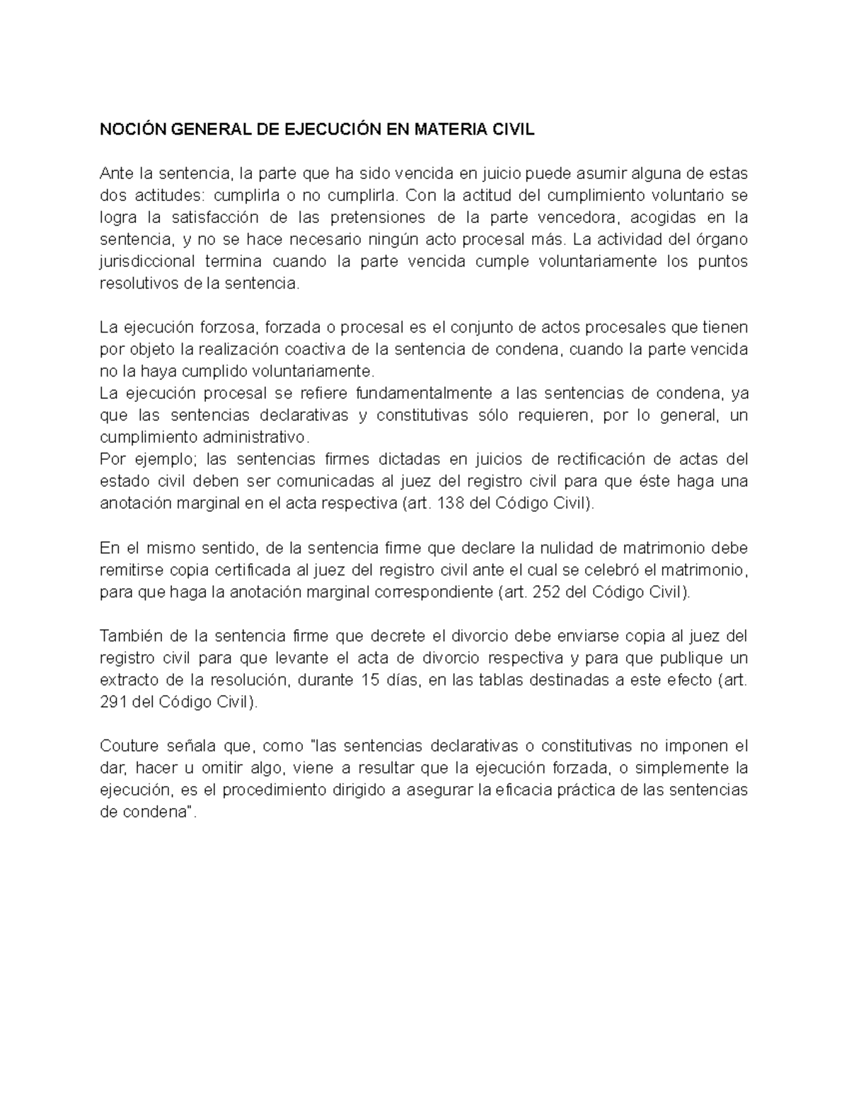 Derecho Procesal Civil 2 ACT. 4 - NOCIÓN GENERAL DE EJECUCIÓN EN ...