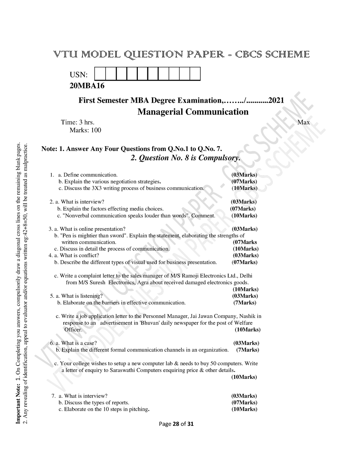 research methodology vtu question paper