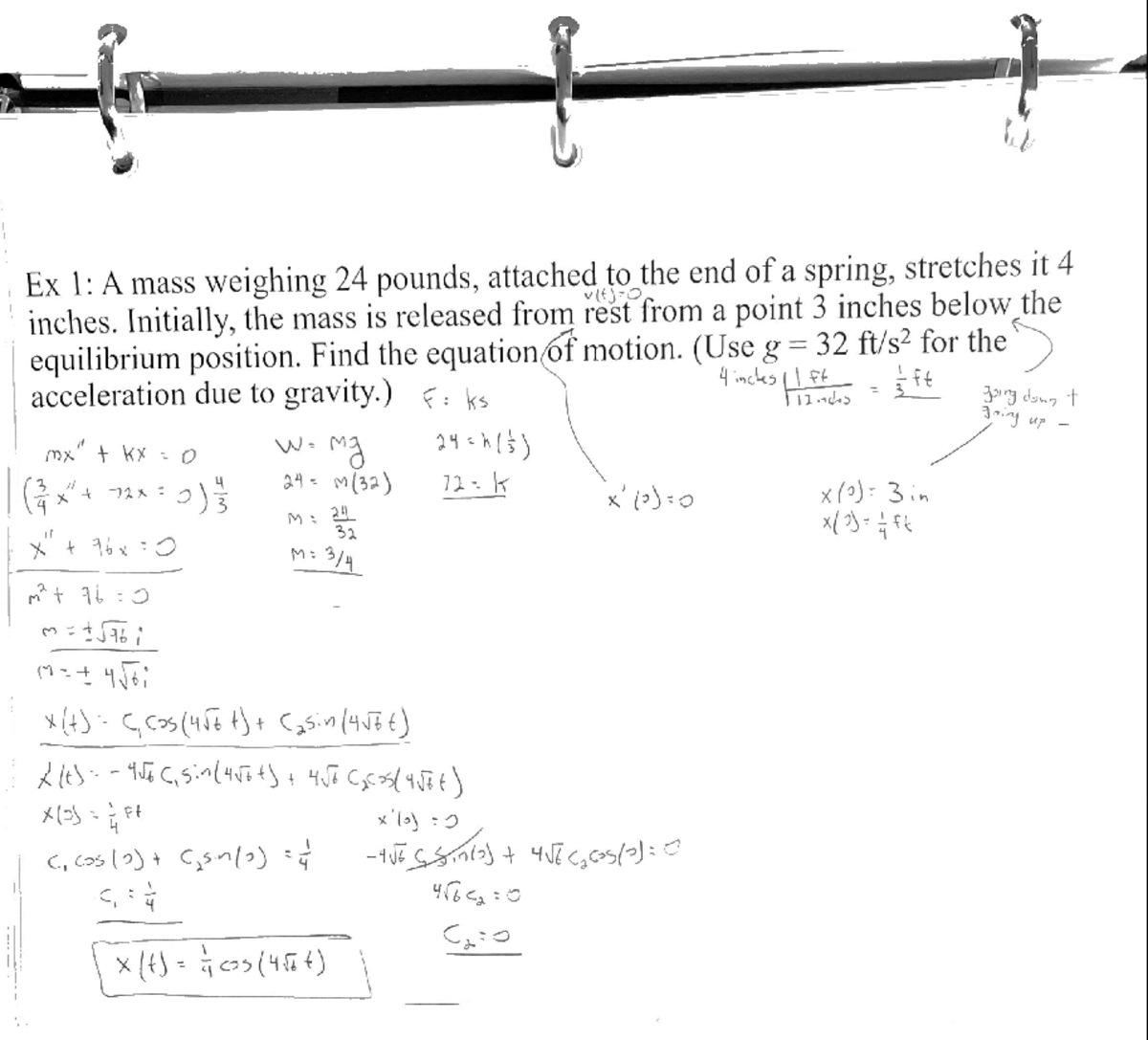 5-1-modeling-with-second-order-des-ex-1-a-mass-weighing-24-pounds