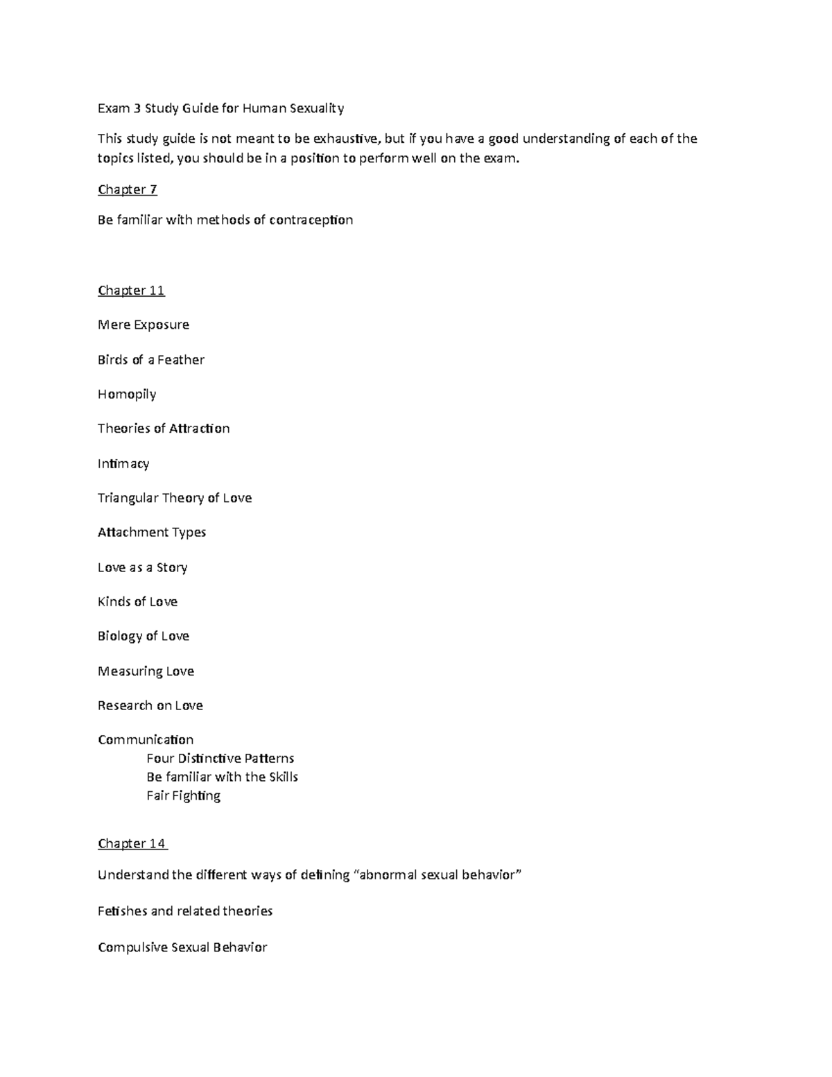 Exam 3 Study Guide for Human Sexuality - Exam 3 Study Guide for Human ...