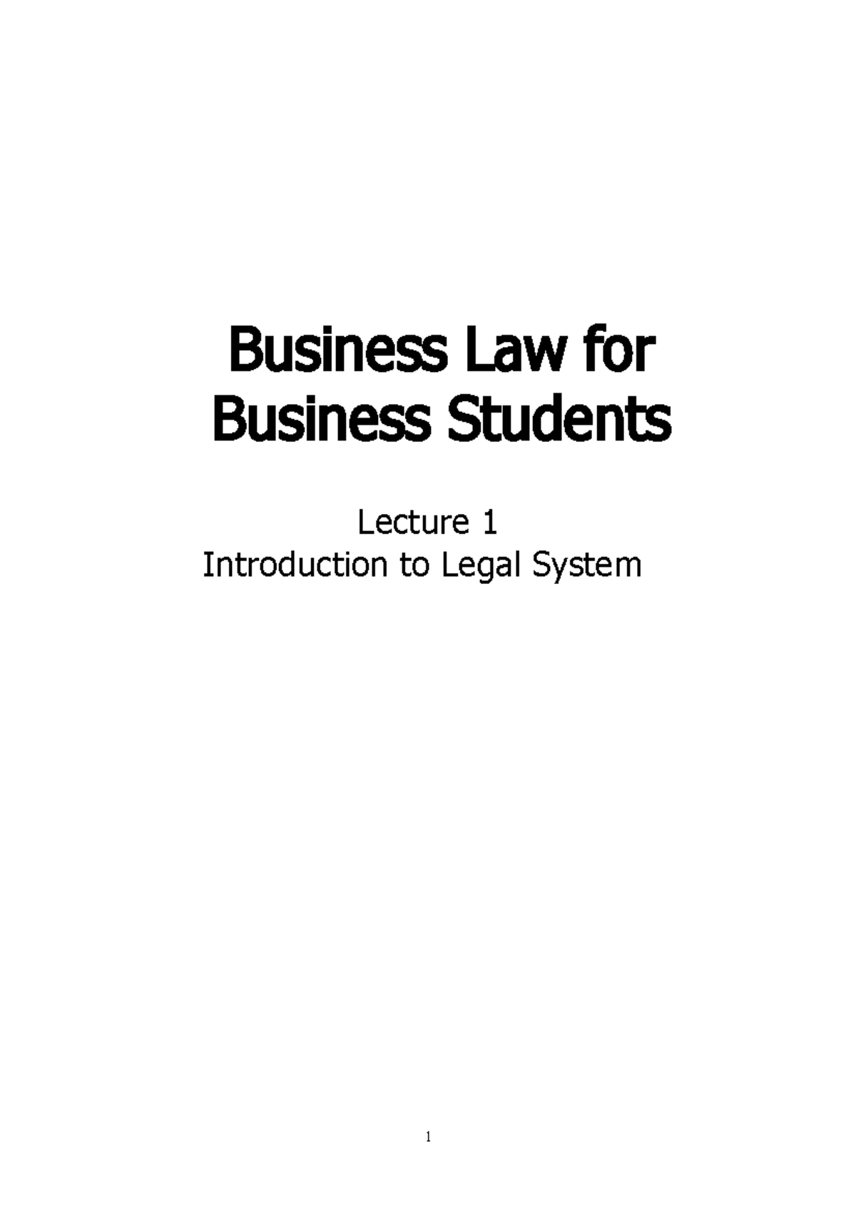 English Legal System Notes - Business Law For Business Students Lecture ...