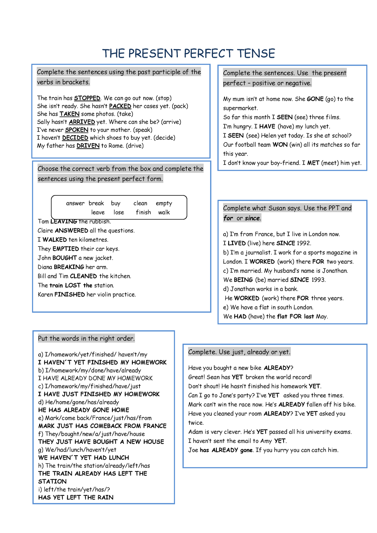 Simple Past Tense Ve Present Perfect Tense Fark