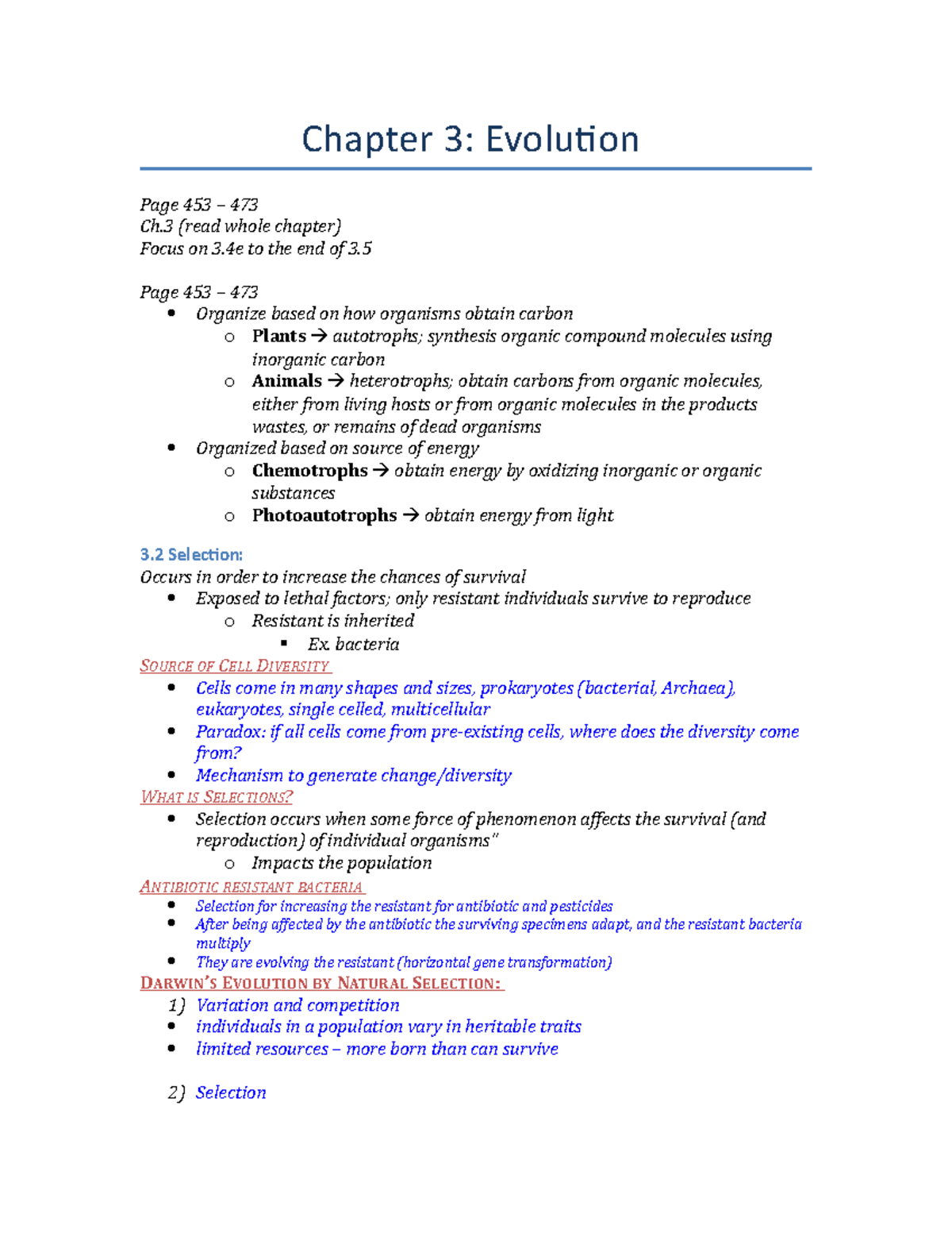 Chapter 3 - Evolution - Gateway To Biology: Molecular Biology - Chapter ...