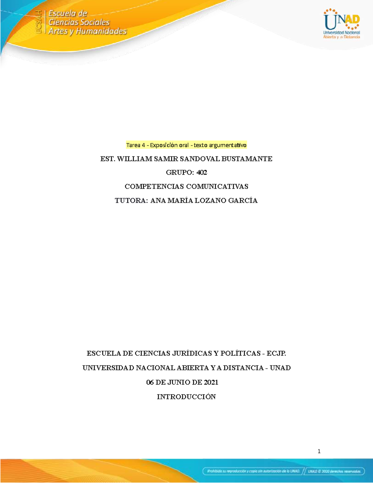 Competencias Comunicativas Tarea 3 - Tarea 4 - Exposición Oral - Texto ...