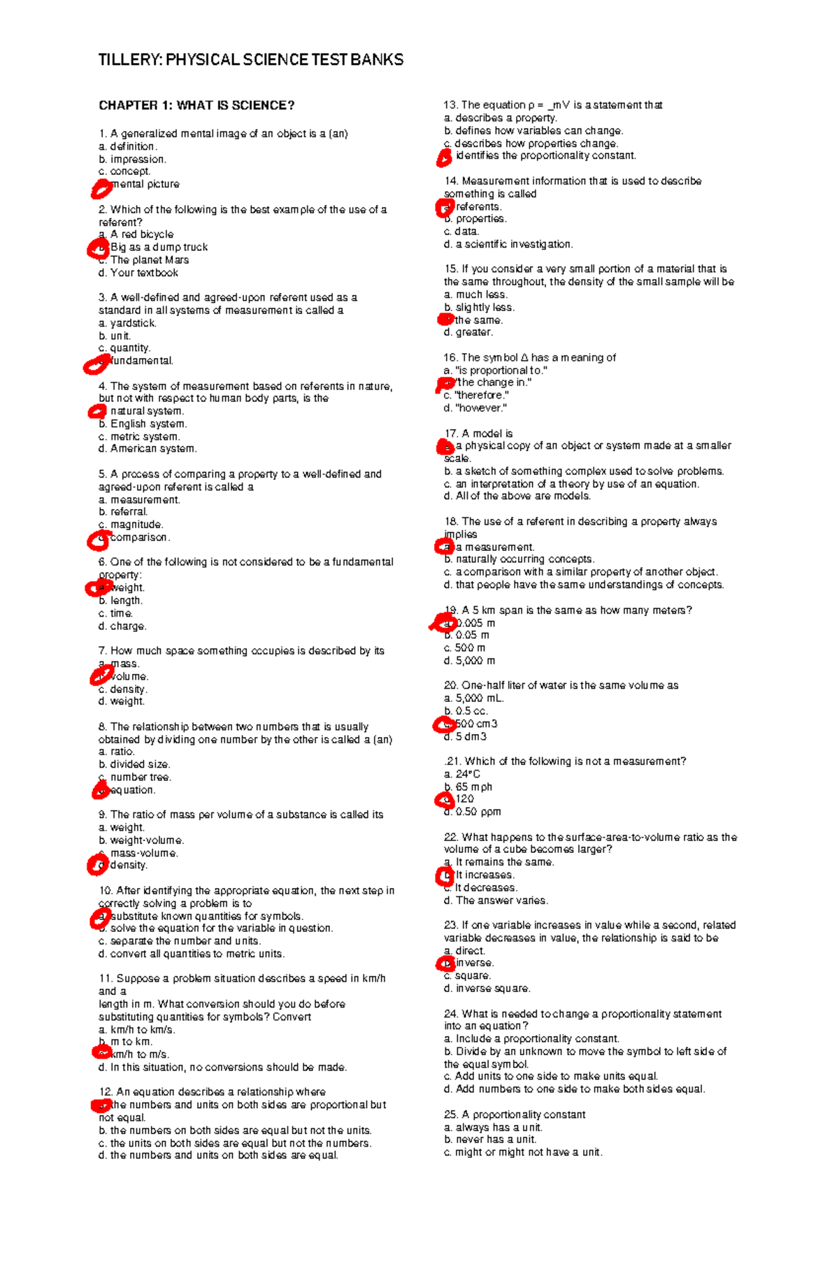 Tillery TEST Banks1 Test Bank CHAPTER 1 WHAT IS SCIENCE? A