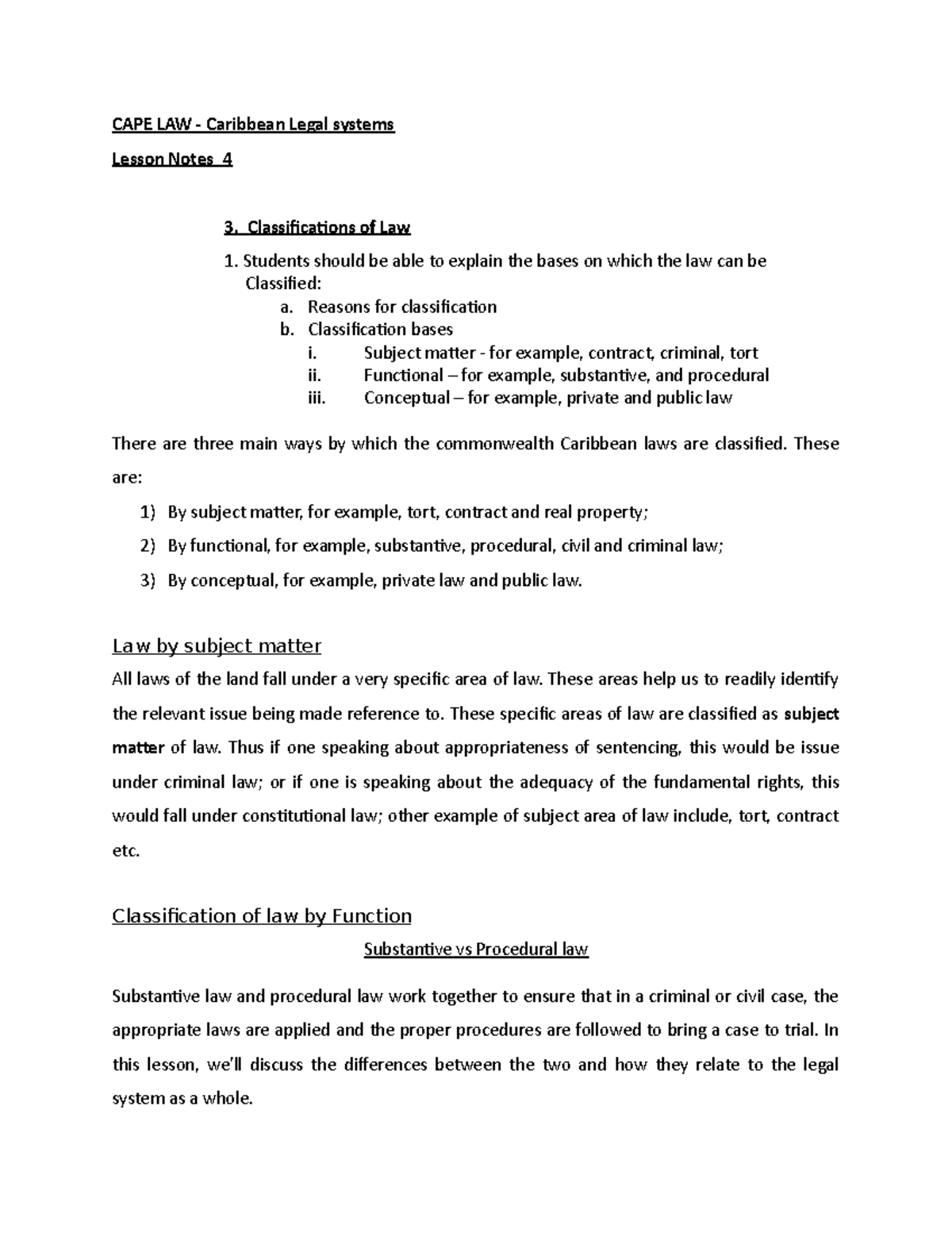 caribbean-legal-system-lecture-notes-4-cape-law-caribbean-legal