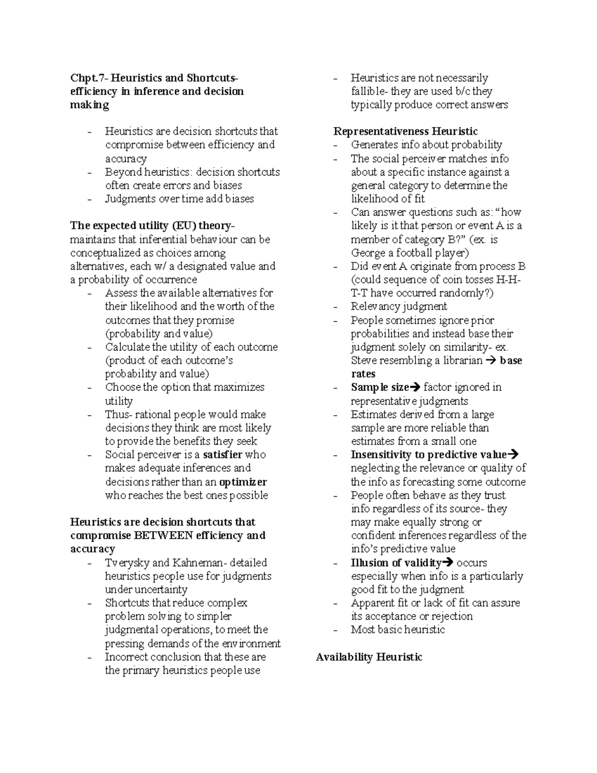 Chpt.7- Heuristics and shortcuts - Chpt- Heuristics and Shortcuts ...