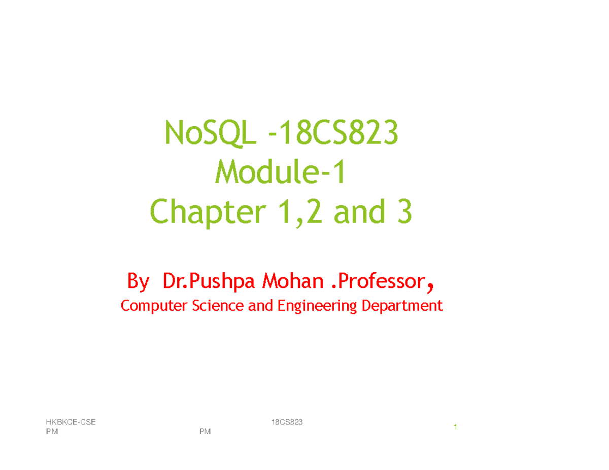 Module-1-final - nosql subject module 1 notes - NoSQL - 18CS Module- 1 ...