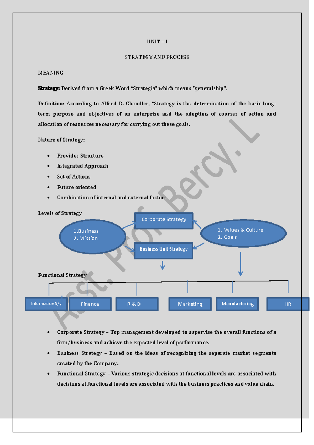 Strategic Mgmt Unit 1- 5 - UNIT – I STRATEGY AND PROCESS MEANING ...