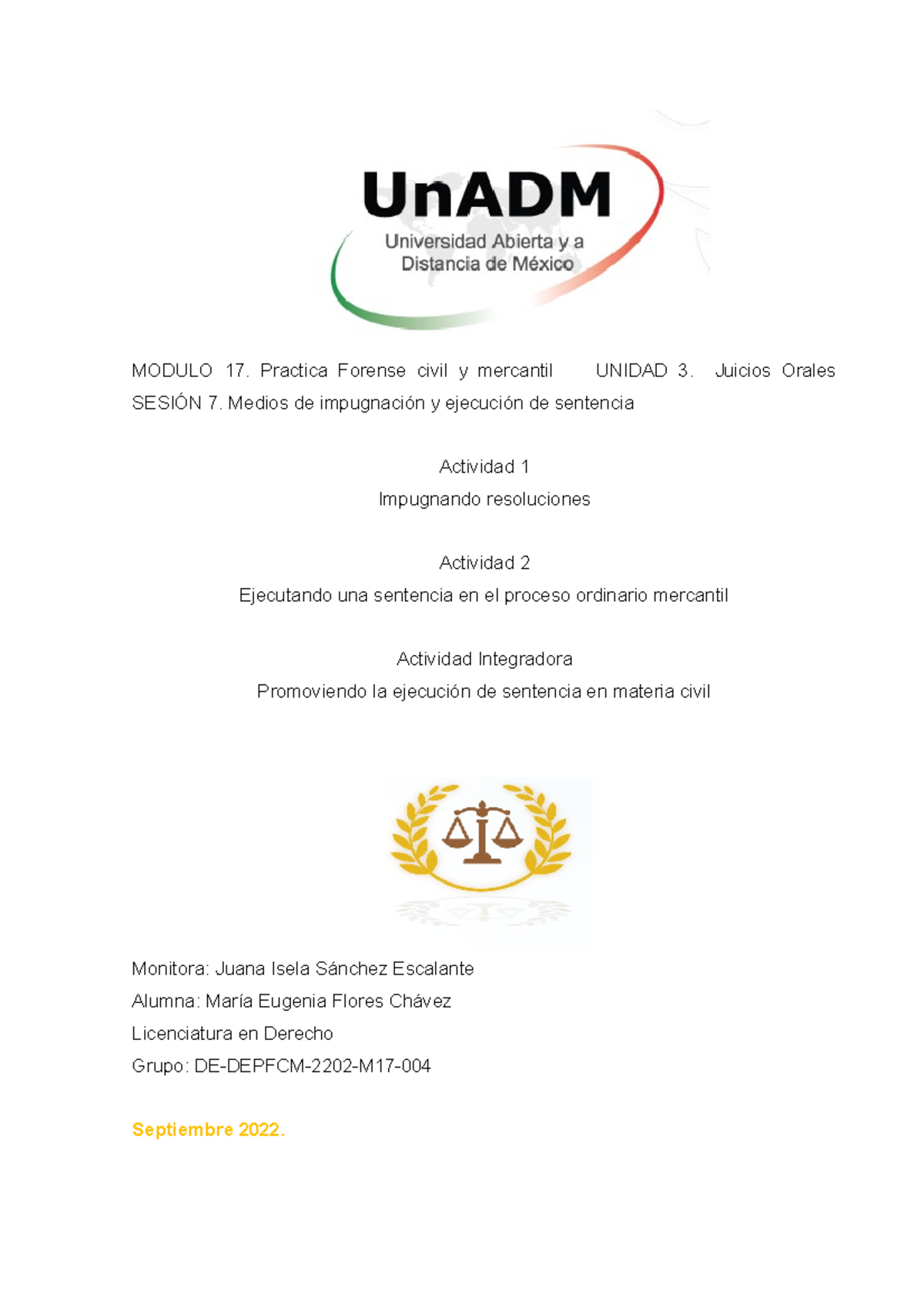 M17 U3 S7 Mafch - Ejercicio, tareas obligatoria, de la materia civil ...