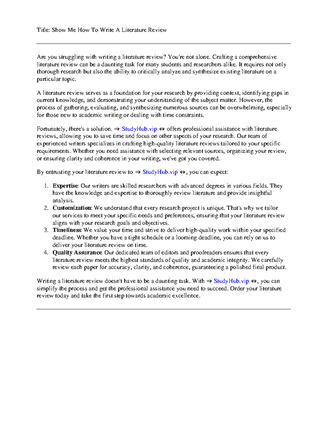 Show Me How To Write A Literature Review - Crafting a comprehensive ...