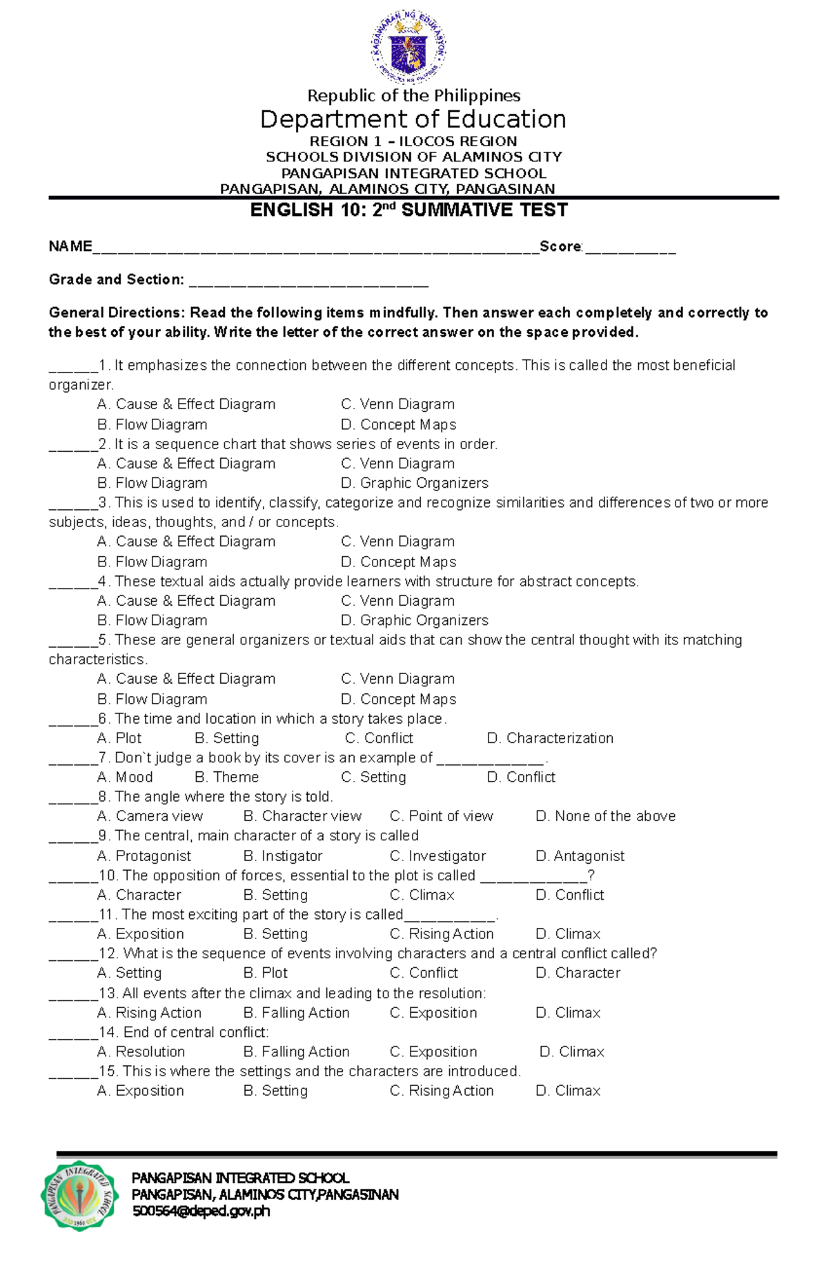 Eng 10 (auto Recovered) - Republic Of The Philippines Department Of 