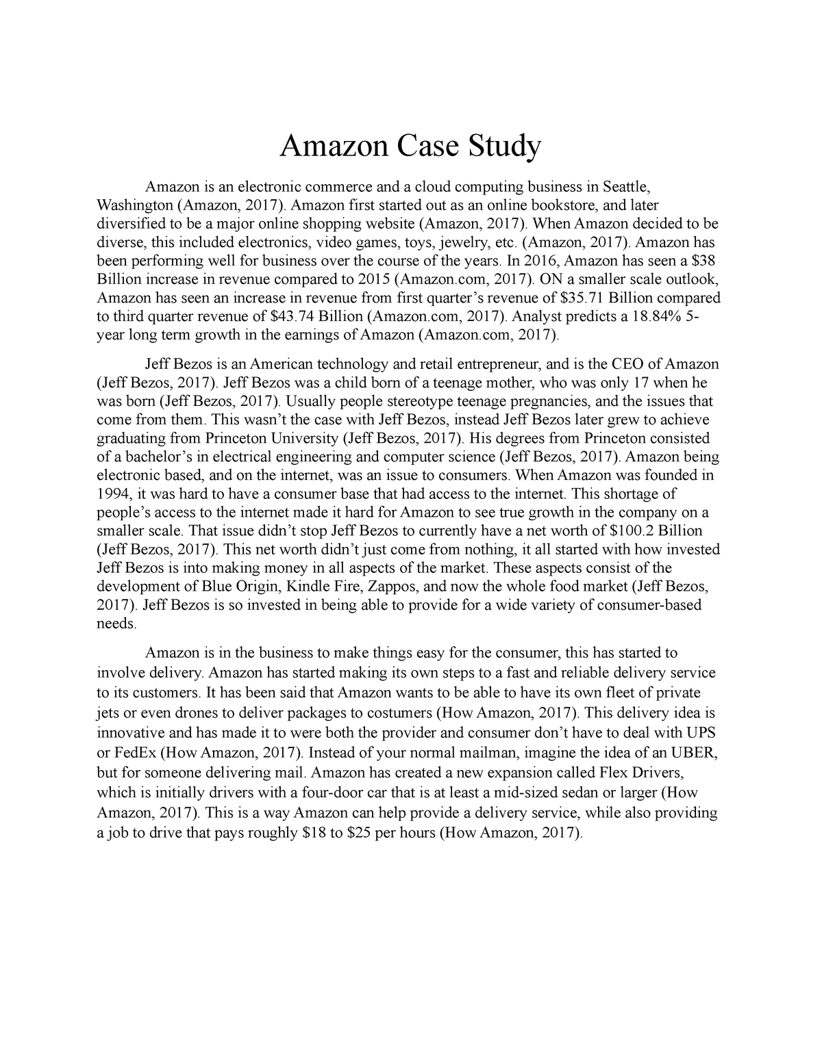case study for amazon