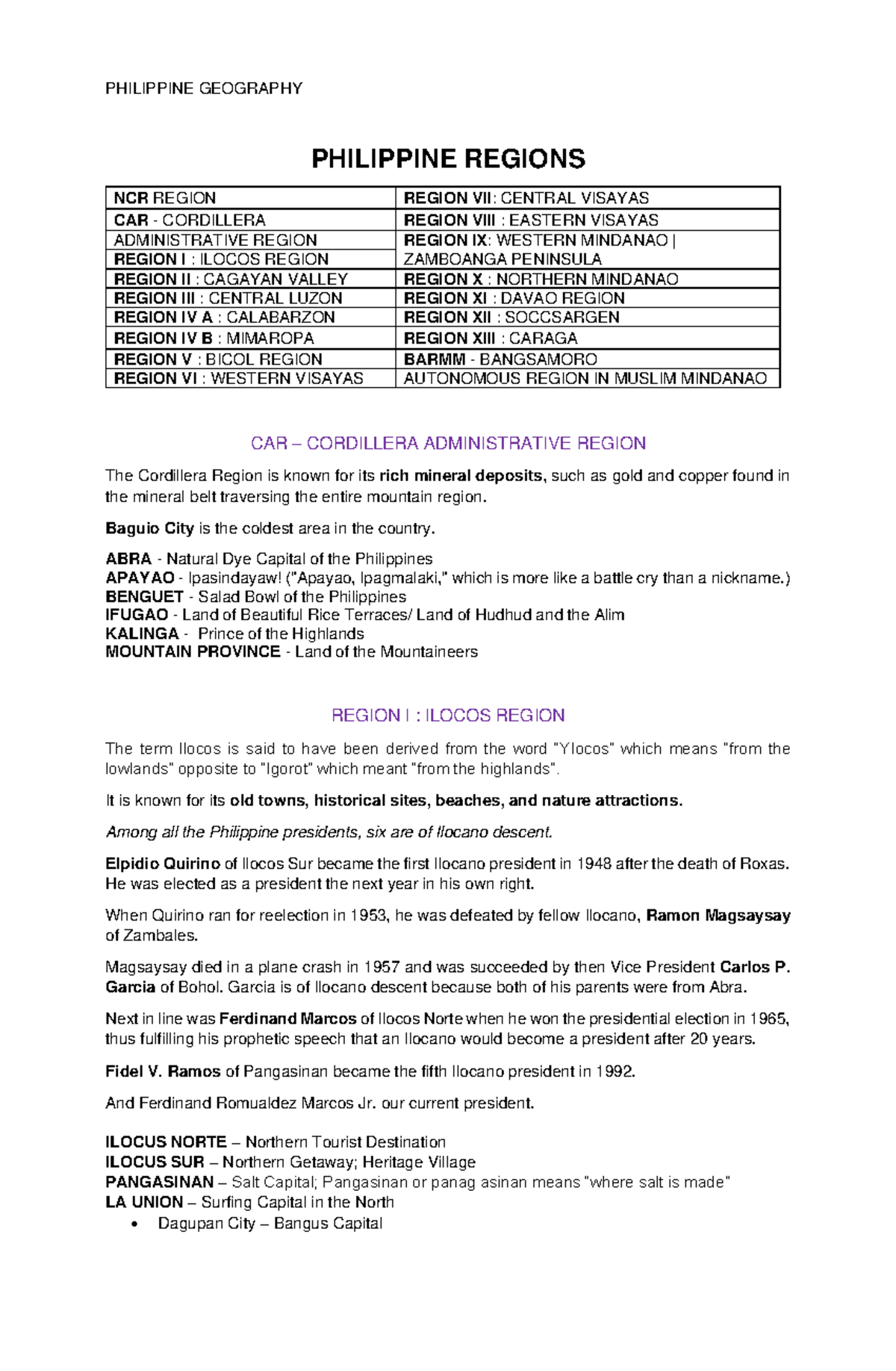Philippine Geography PHILIPPINE GEOGRAPHY PHILIPPINE REGIONS NCR